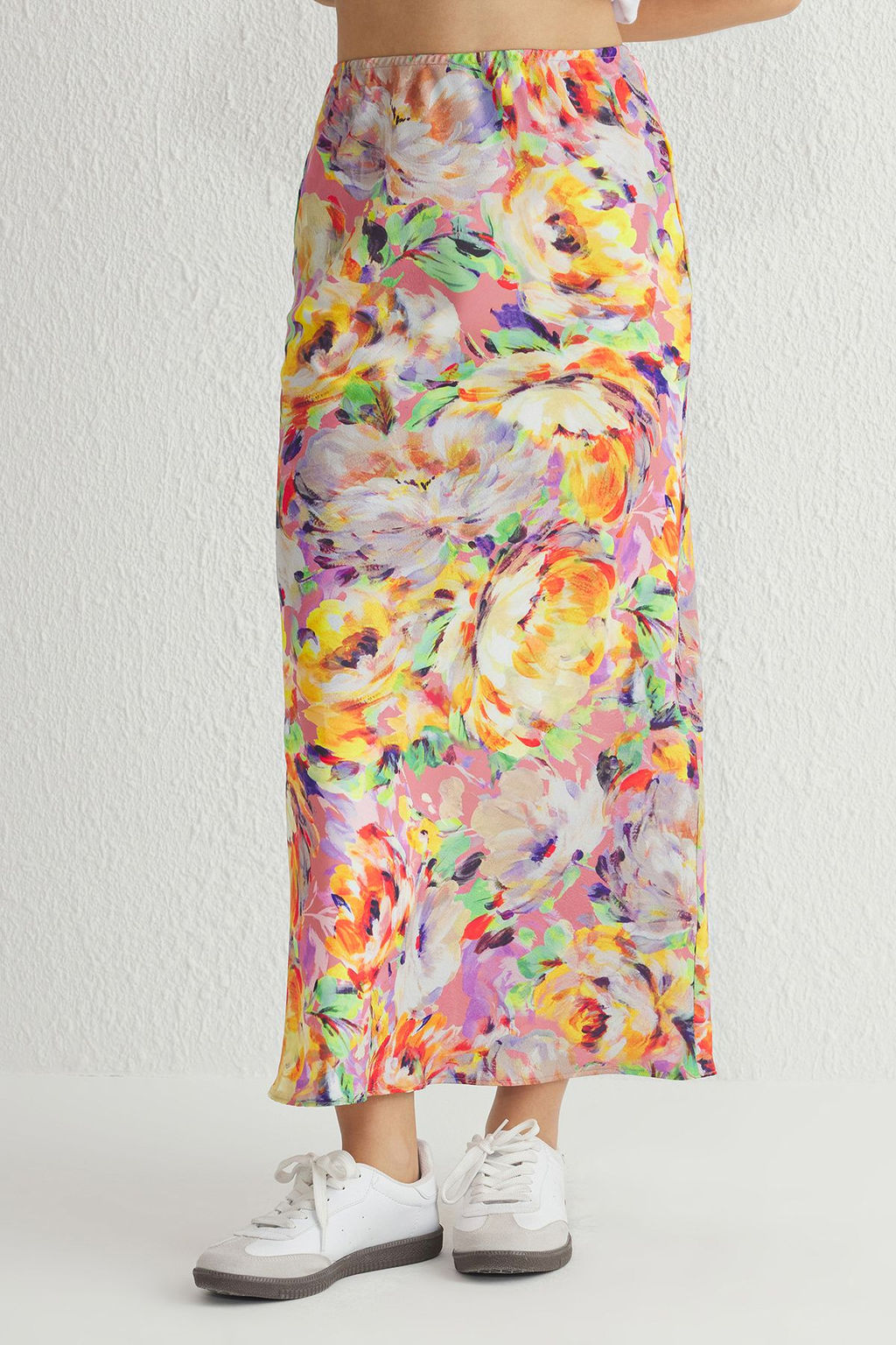 TRENDYOLMILLA Cok Renkli Buyuk Cicek Desenli Bal?k Kesim Maxi Boy Dokuma Etek TWOSS25ET00015  фото 5