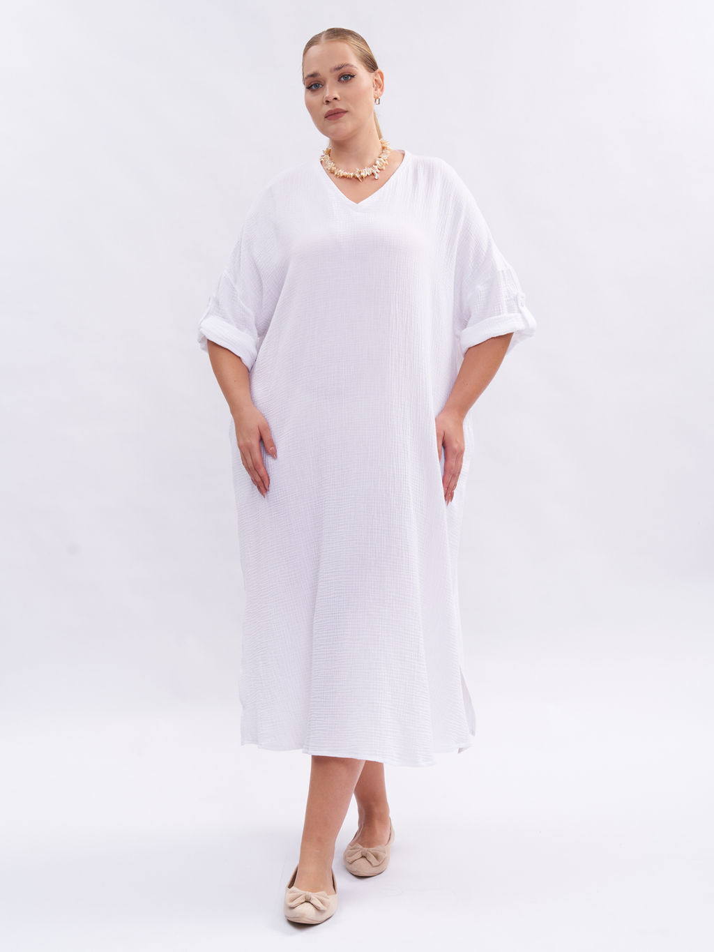 Платье из муслина PP66501WHT02