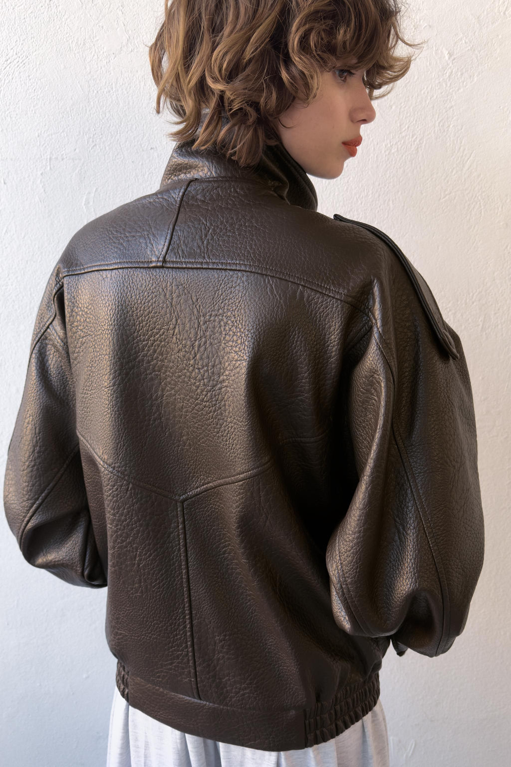 LEATHER EFFECT BIKER JACKET - Zara фото 18