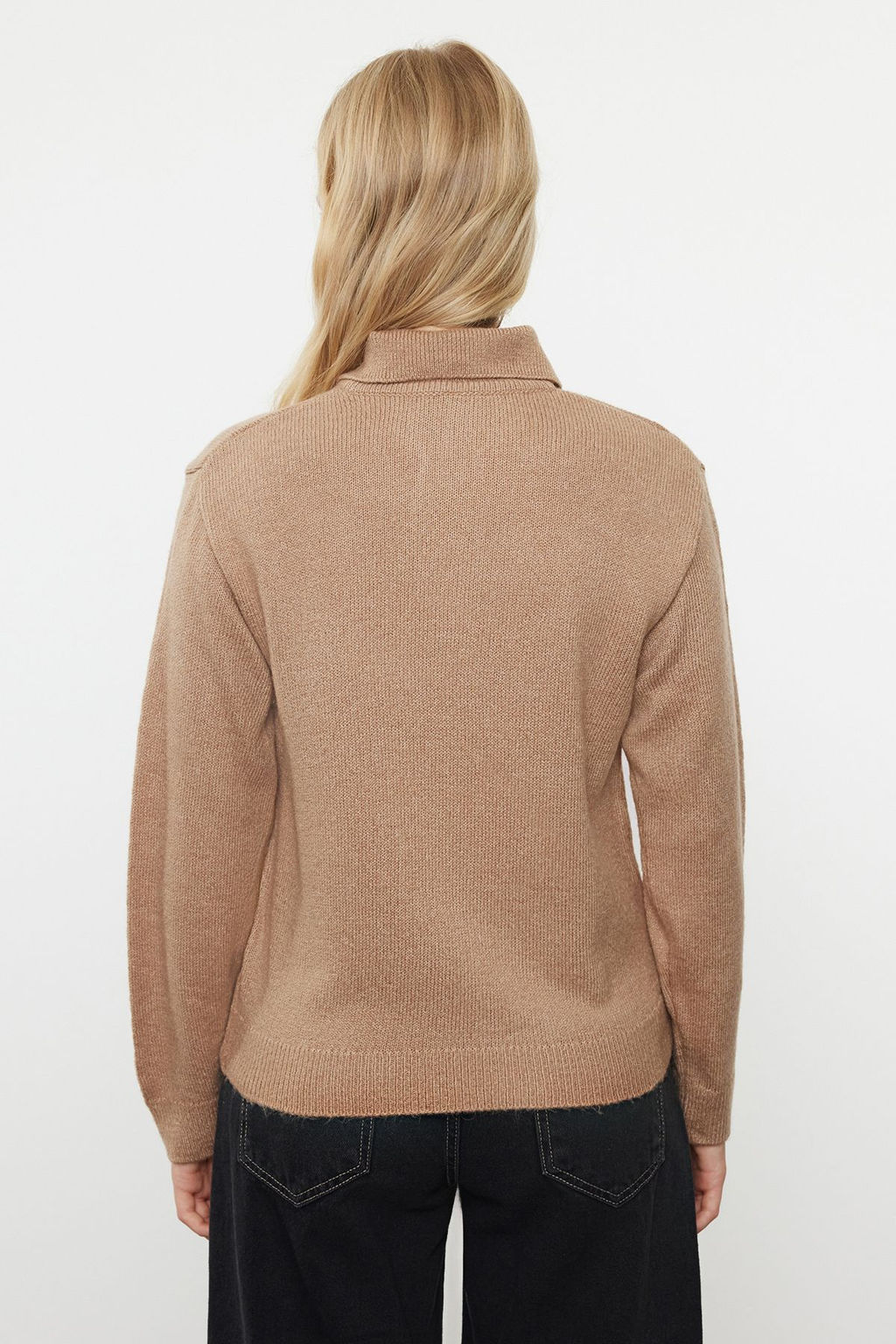 Vizon More Sustainable Yumusak Dokulu Genis Kal?p Polo Yaka Triko Kazak TWOAW25KZ00308 - Trendyolmilla фото 5