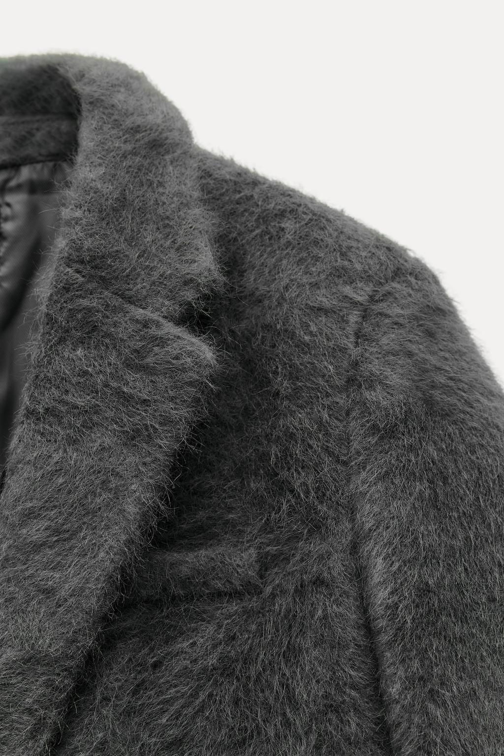 OVERSIZE SOFT FAUX-FUR BLAZER - Zara фото 8