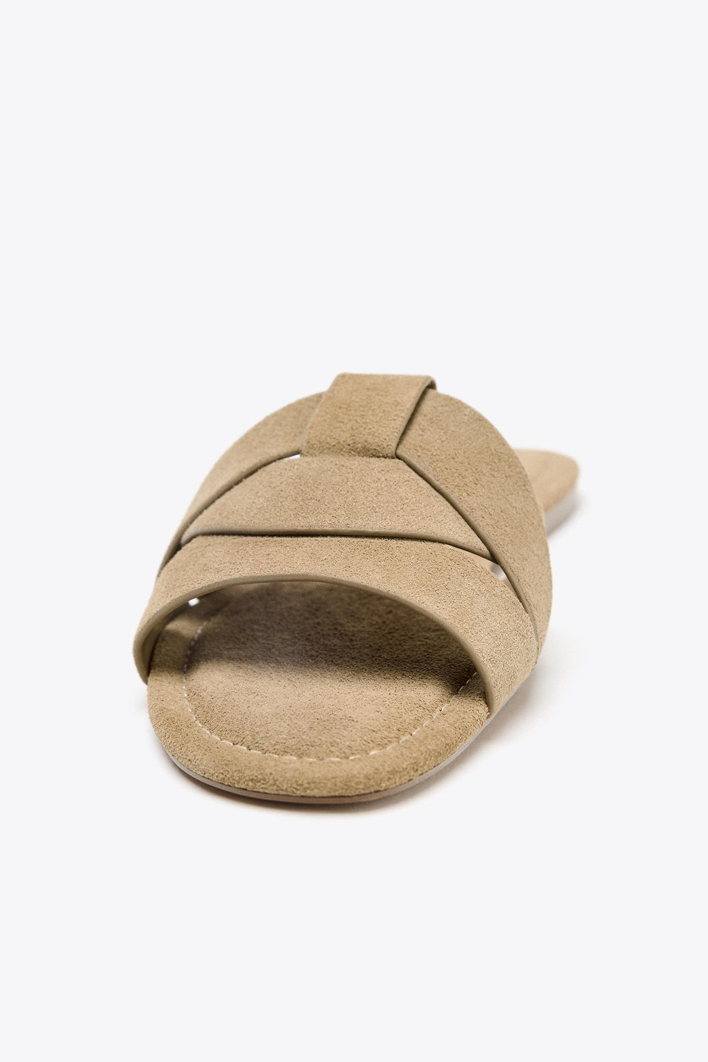 CROSSOVER SPLIT SUEDE FLAT SANDALS - Zara фото 11