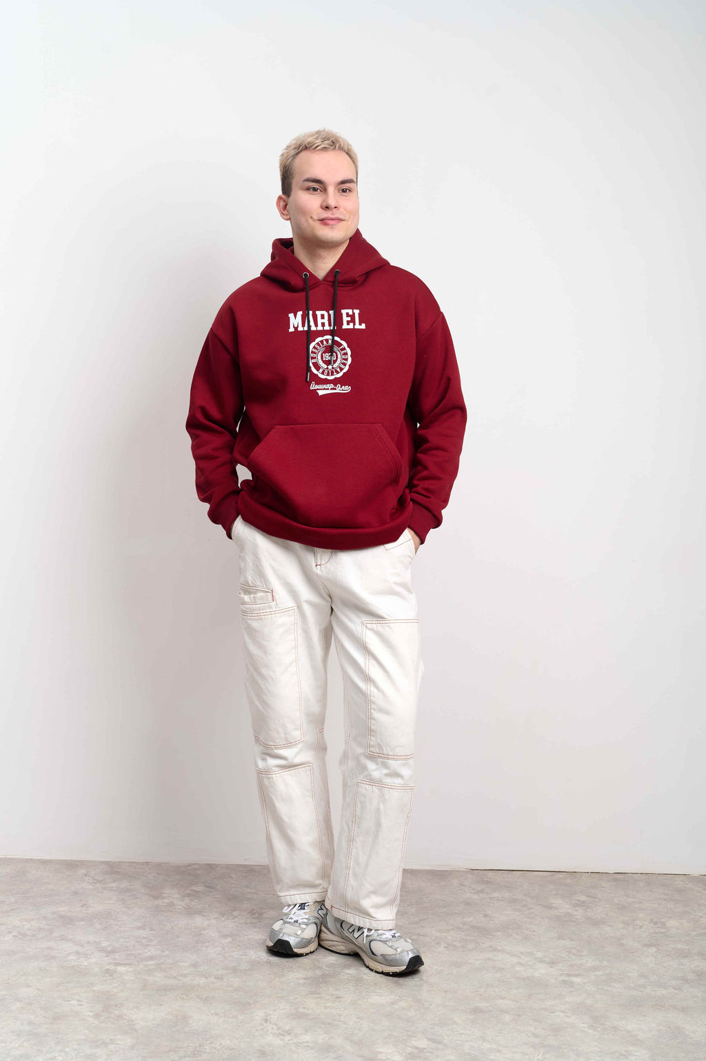 Худи мужское с капюшоном "MARI EL" бордо