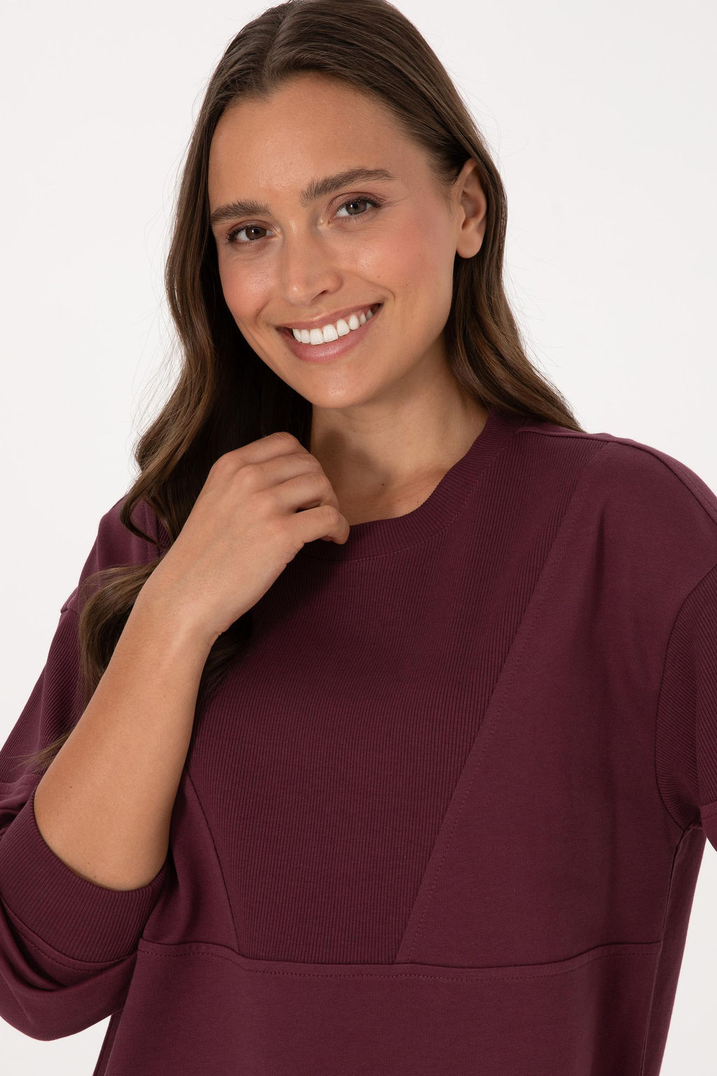 Kad_n Bordo Pamuklu Bisiklet Yaka Sweatshirt - U.s. polo assn фото 2