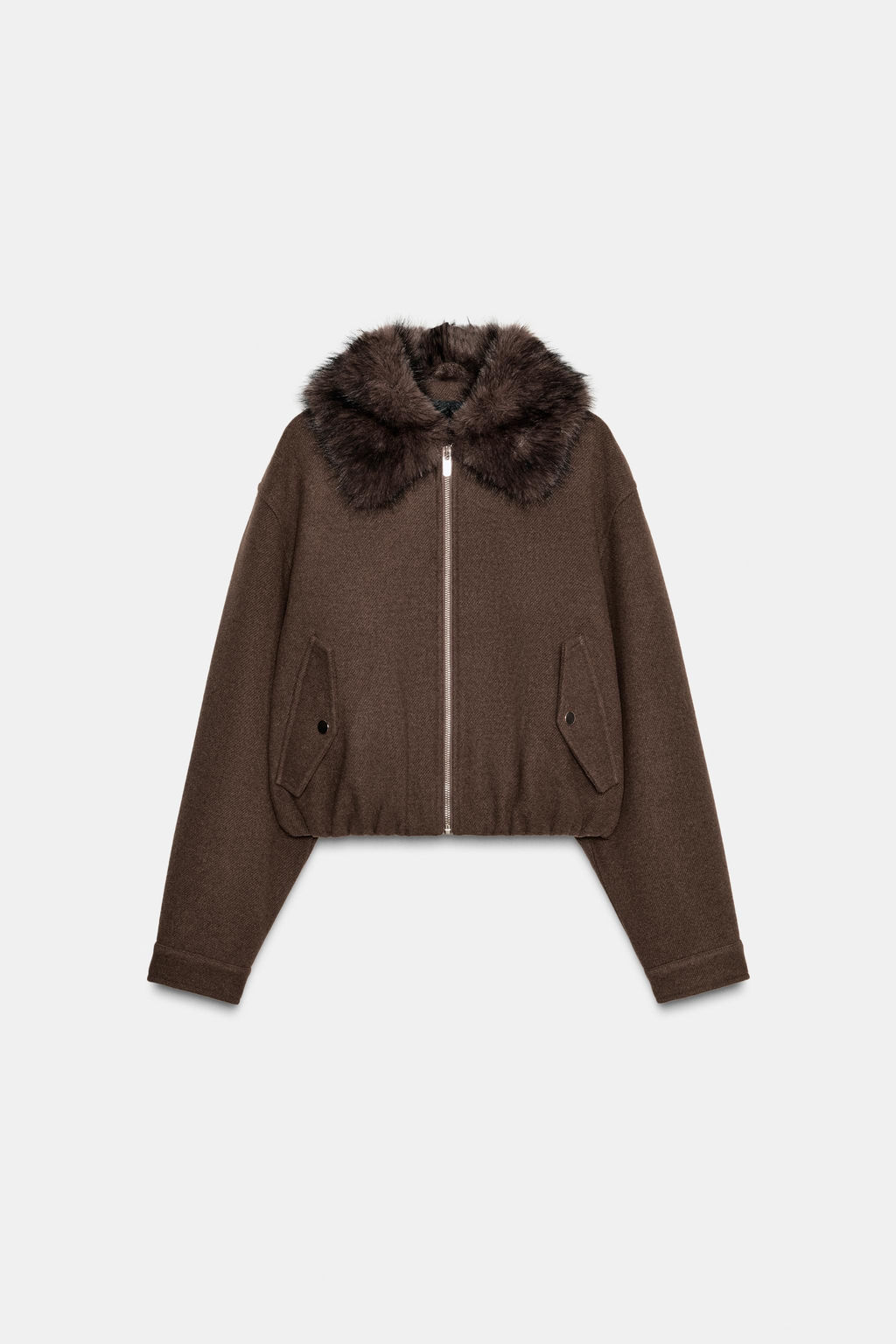 SOFT BOMBER JACKET WITH FAUX FUR COLLAR - Zara фото 8