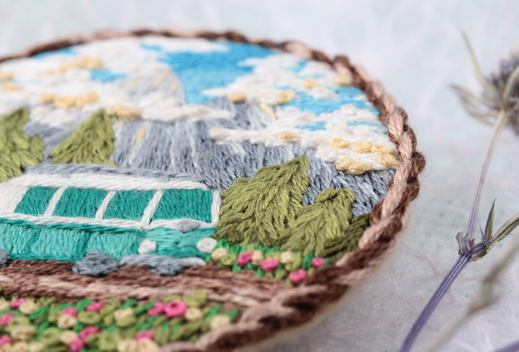 Набор для вышивания PANNA Живая картина JK-2216 Брошь. Путешествие на колесах 5.5 х 5.5 см