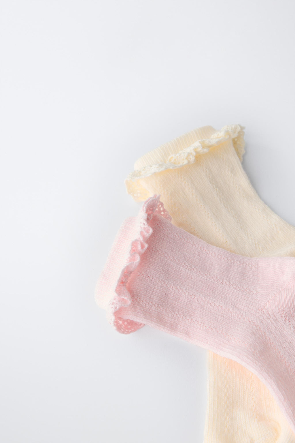 PAKC DOS CALCETINES CORTOS PUNTILLA / Crudo - Zara фото 3