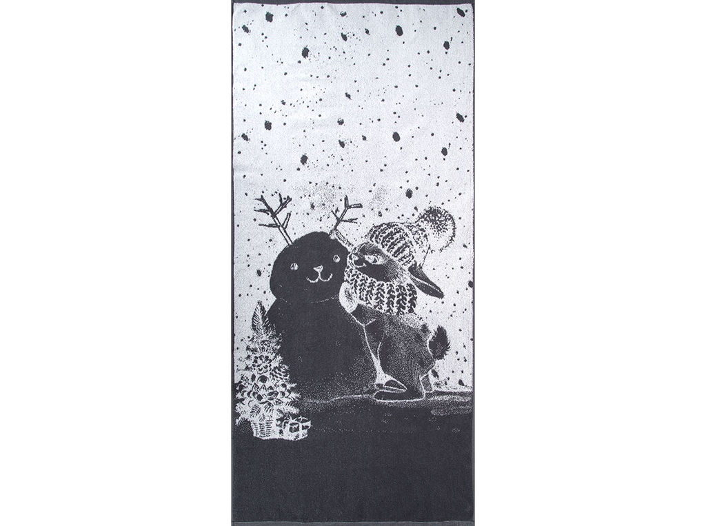 Полотенце махровое 6с102.411ж1 Зимняя забава (графит5) 67х150см