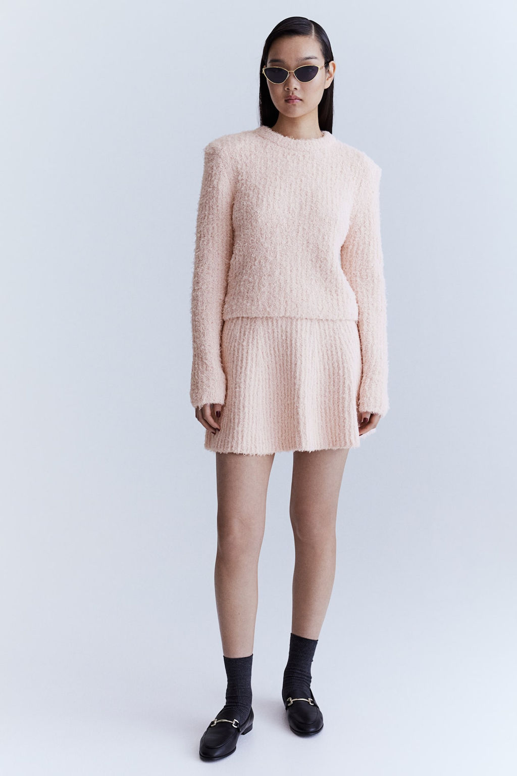 Jersey en punto efecto pelo con hombreras - H&m фото 3