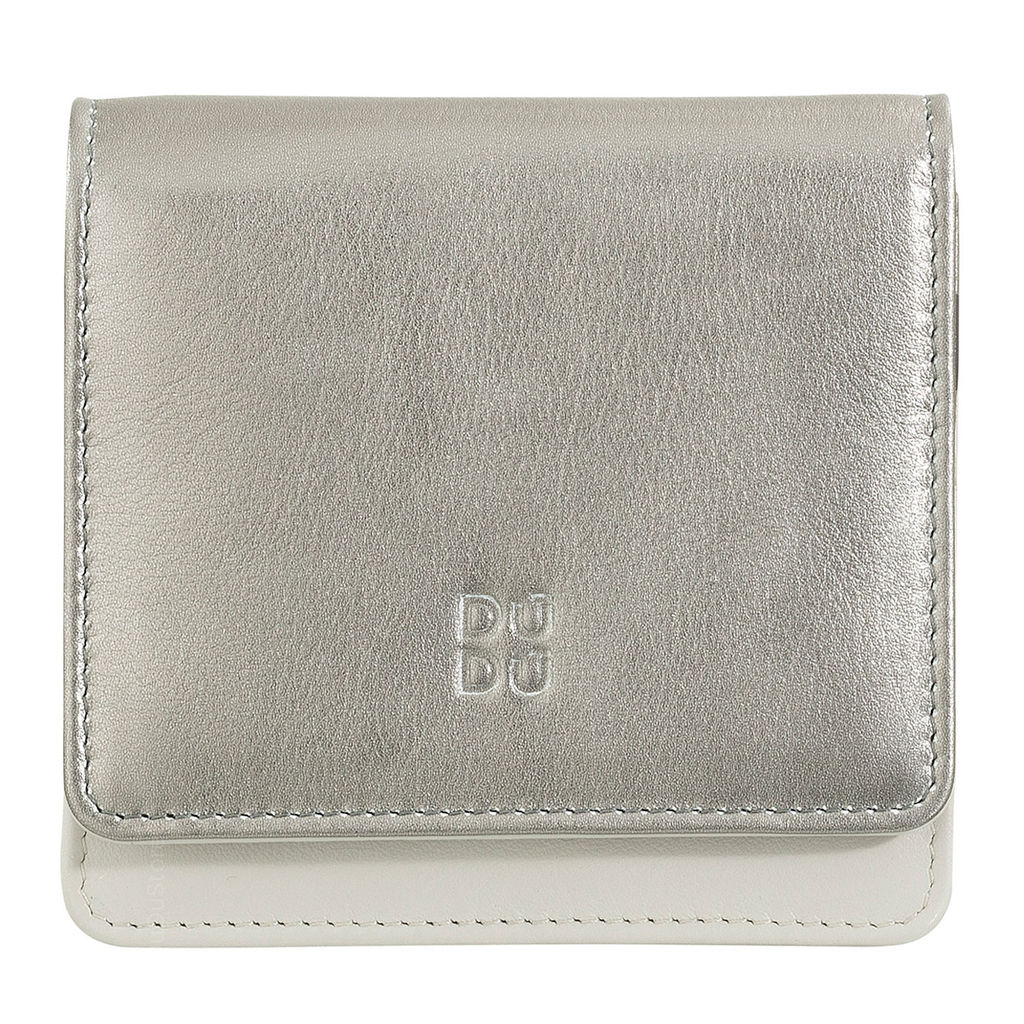 Итальянский кожаный кошелек DuDu серии Flores | темно-серебристый - Dudubags фото 2