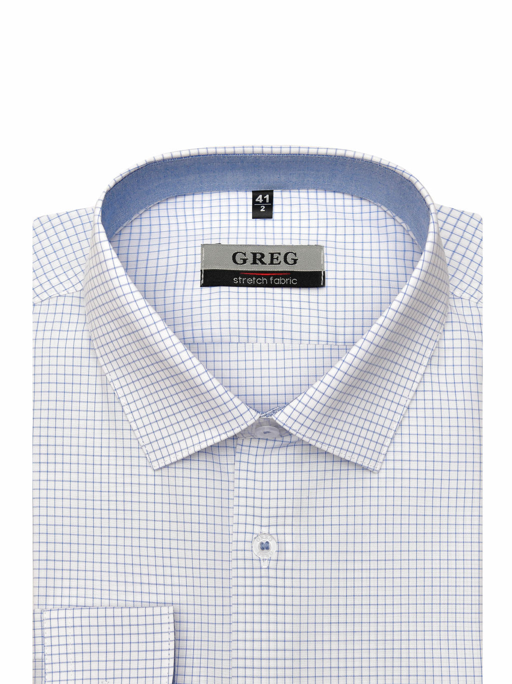 Сорочка мужская длинный рукав GREG 124/237/6114/ZN/1p STRETCH  фото 3