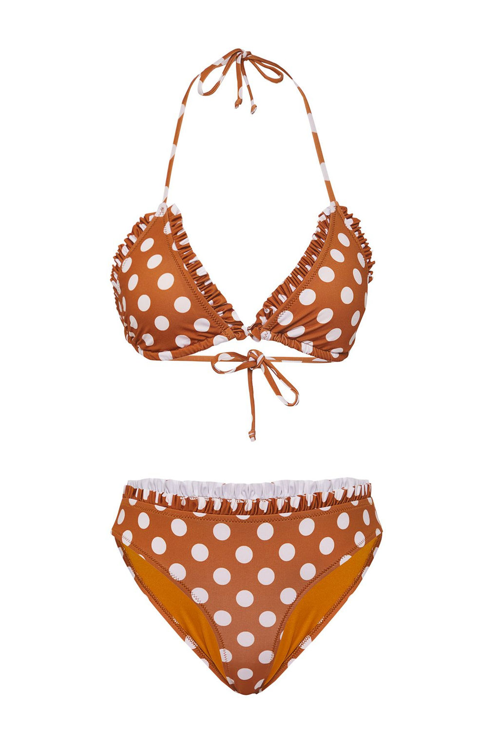 TRENDYOLMILLA Puantiyeli Ucgen F?rf?rl? Regular Bikini Tak?m? TBESS25BT00040  фото 5
