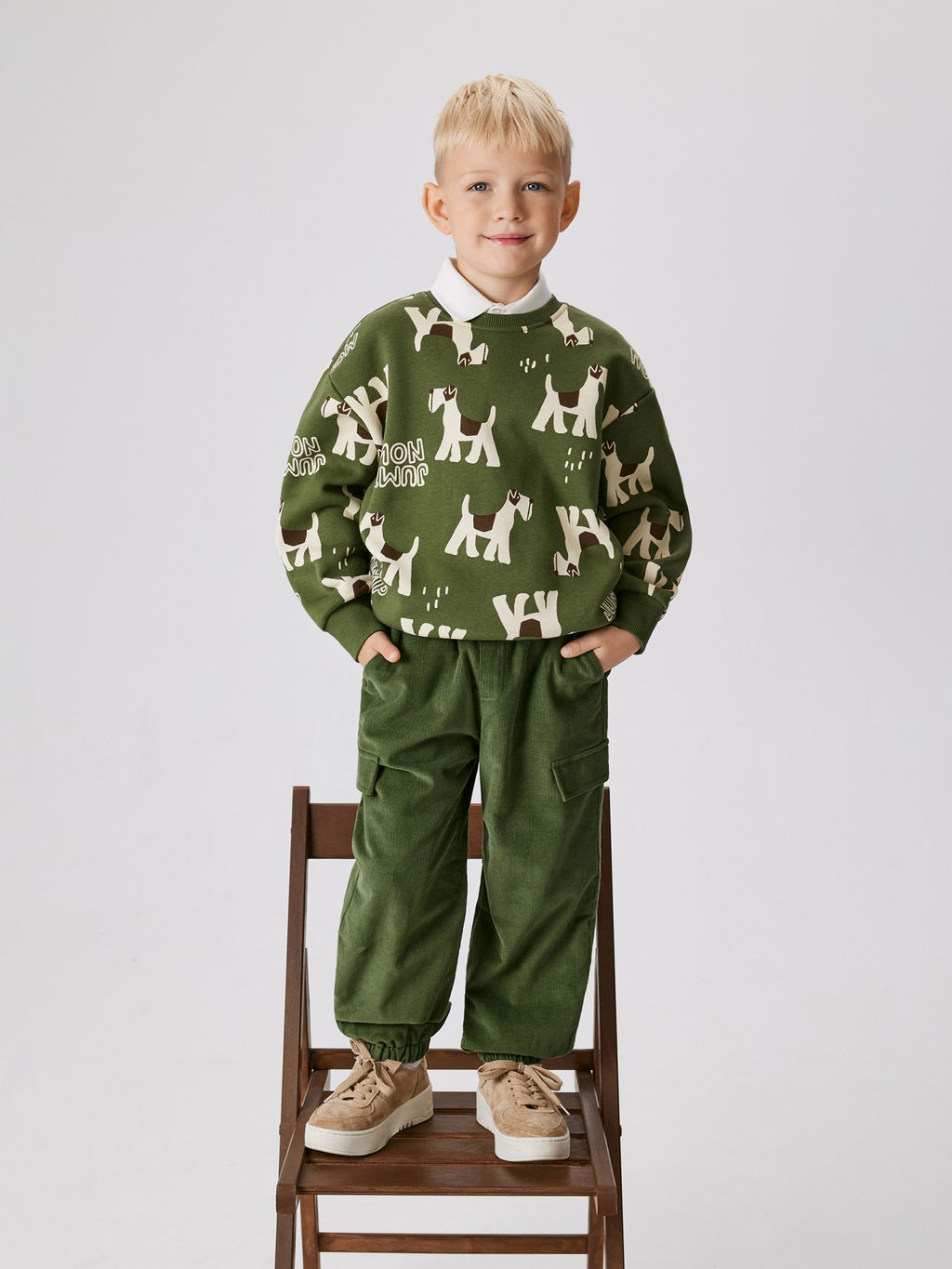 ACOOLA / Брюки (утепленные) детские для мальчиков Salas хаки фото 4