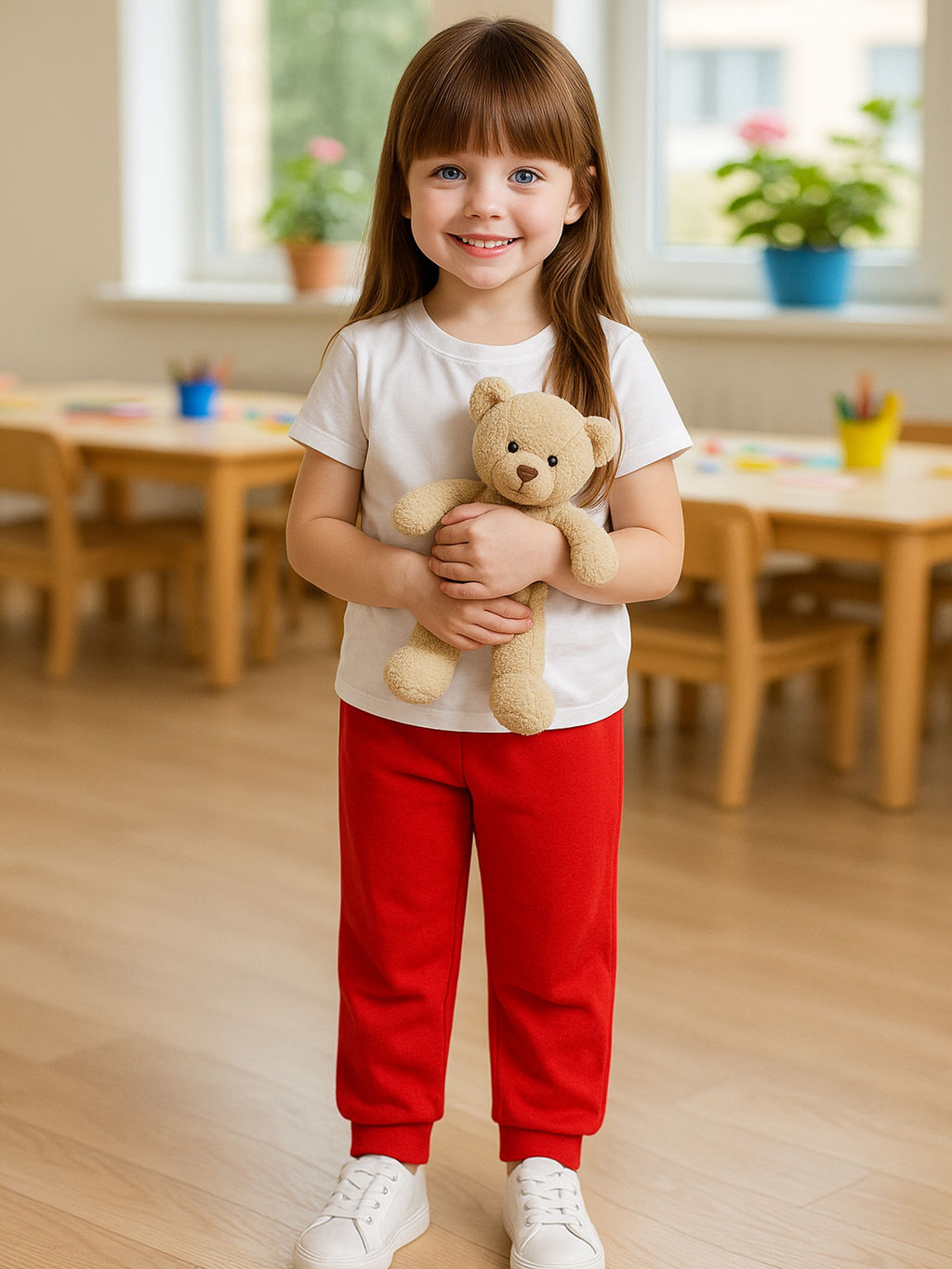 Штанишки детские красные 432/1 (116, 60)