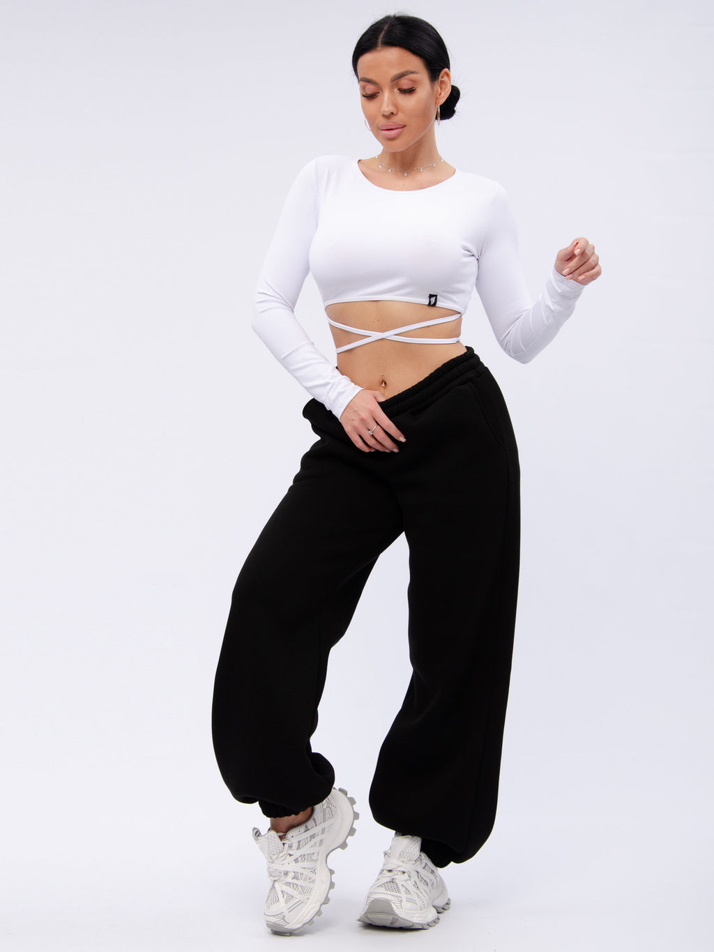 Джоггеры "БЖ-46" чёрные, футер 3-х нитка начес