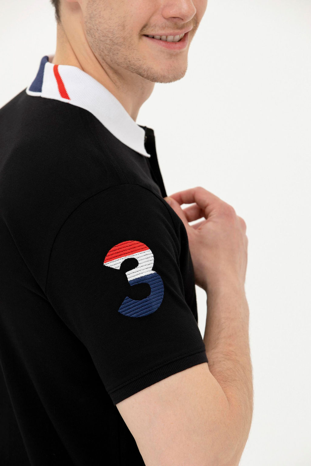 U. S. Polo Assn Мужская черная базовая футболка с воротником-поло - U.s. polo assn фото 7