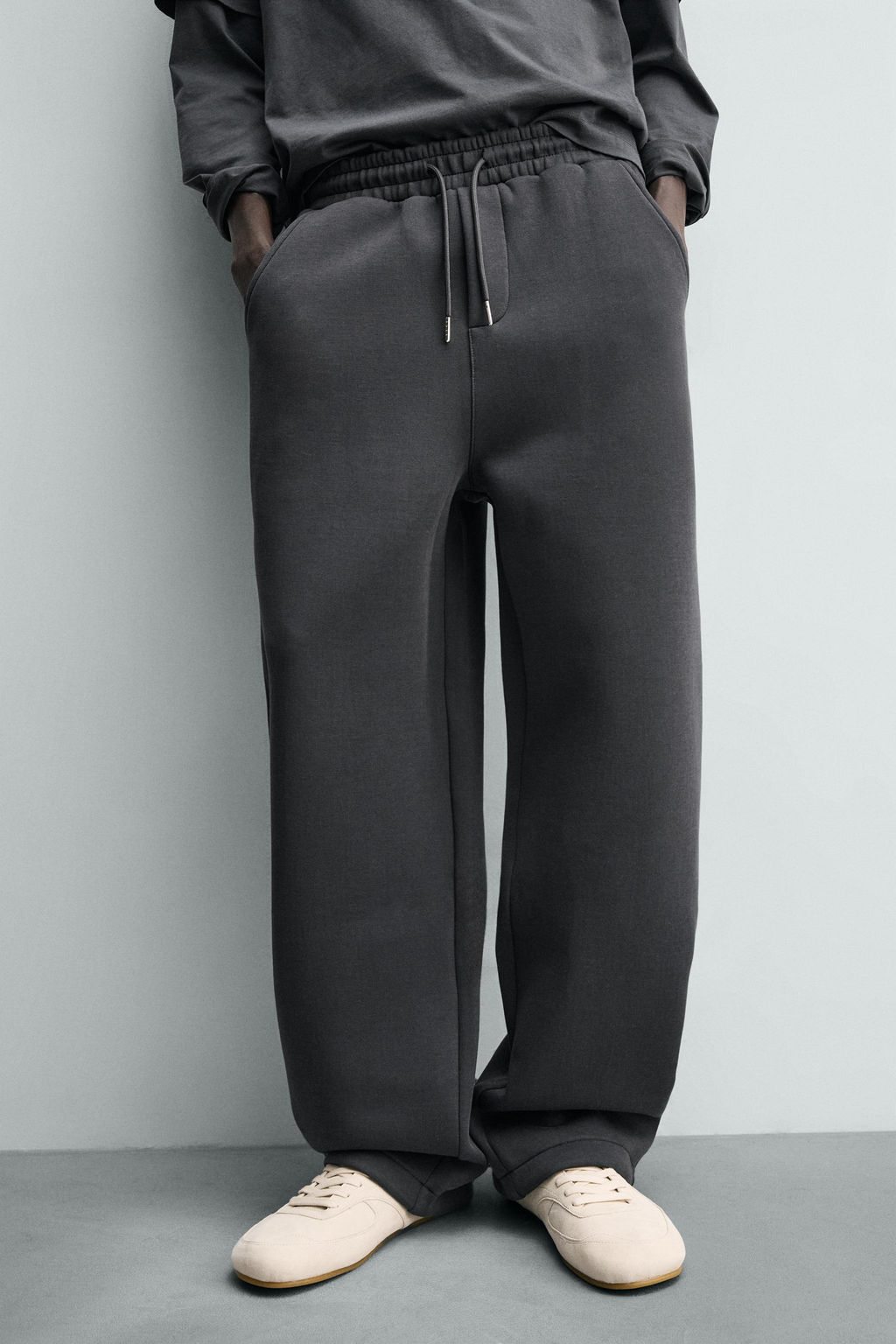 PANTAL?N JOGGER INTERLOCK RELAXED FIT / Gris oscuro - Zara фото 5