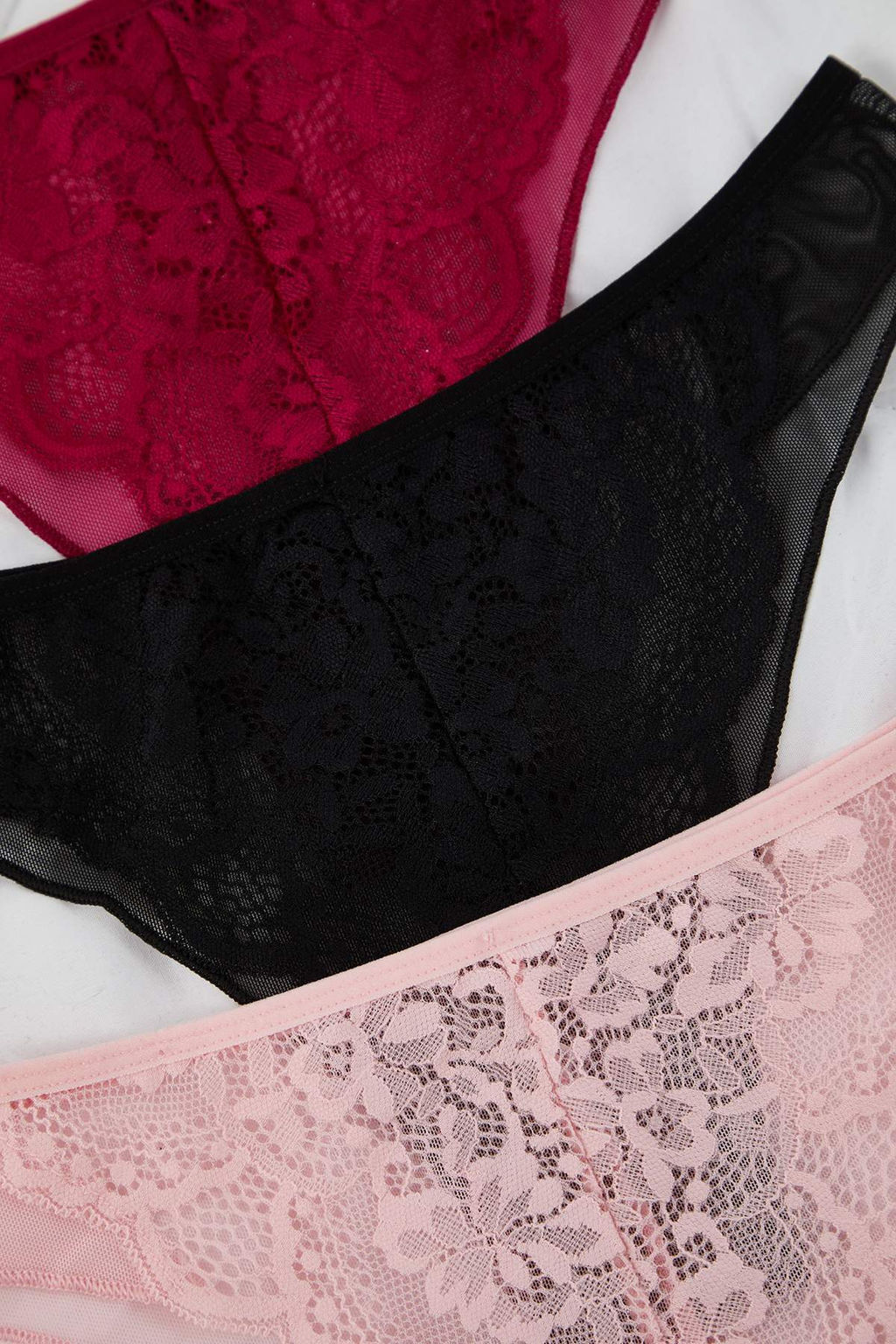 Cok Renkli 3lu Paket Dantelli Brazilian Orme Kulot THMAW26KU00047 - Trendyolmilla фото 2
