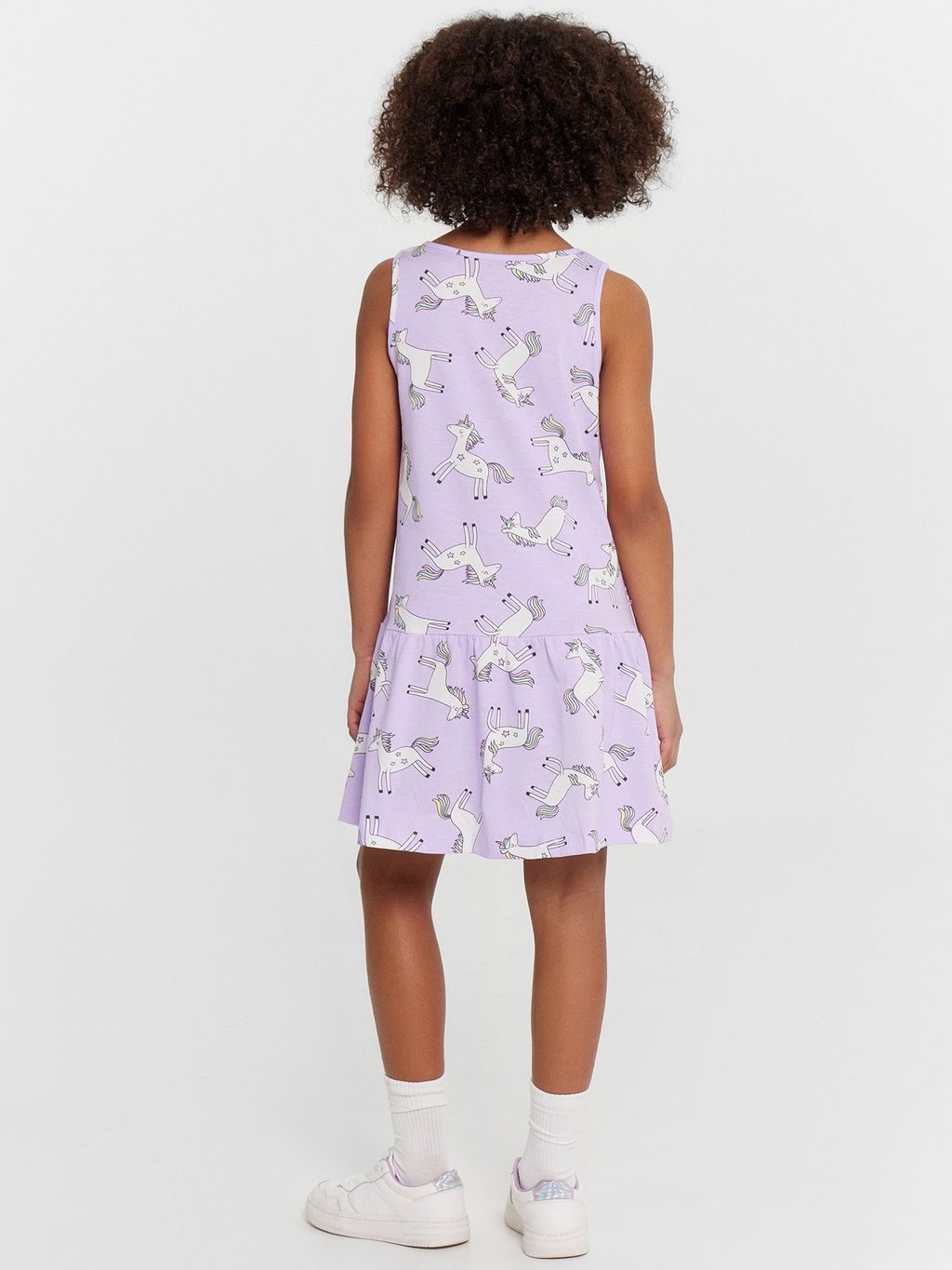 Платье для девочек сиреневое с принтом единороги - Mark formelle фото 3
