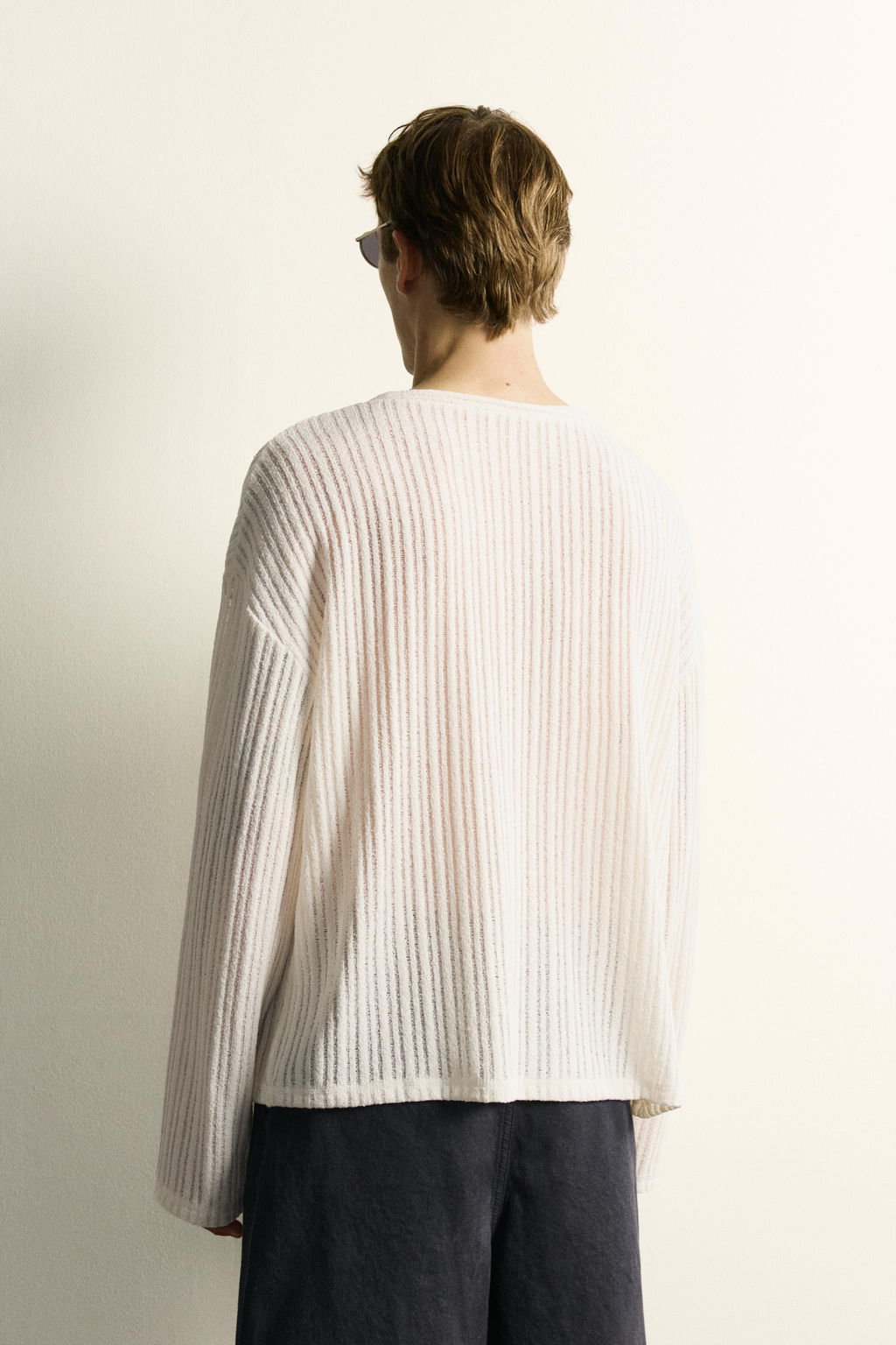 CAMISETA RELAXED FIT TEXTURA / Blanco - Zara фото 3