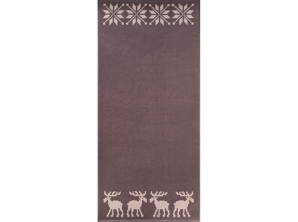 Полотенце махровое 6с102.411ж1 (т.с.мальв1) Расписные и олени 67х150см