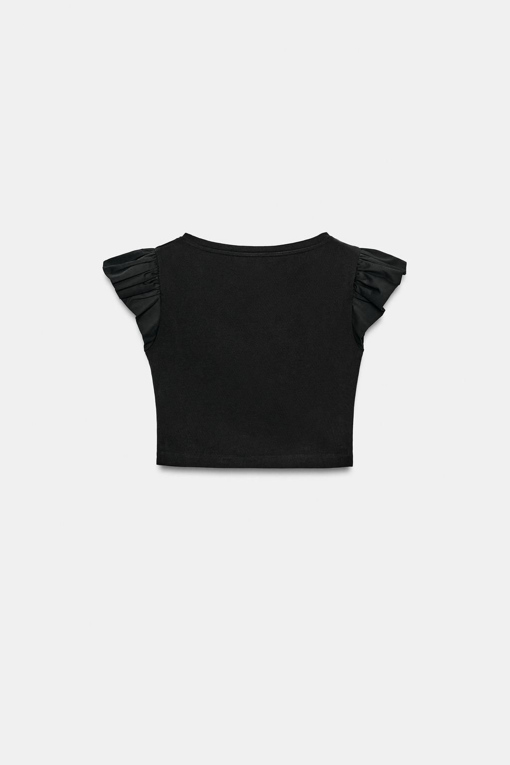 SHORT SLEEVE T-SHIRT WITH RUFFLES - Zara фото 16