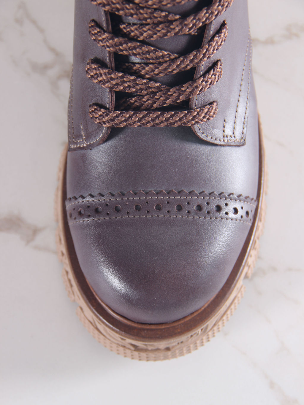 Ботинки 319.PODYUM141br.Вакса коричневая/шерсть