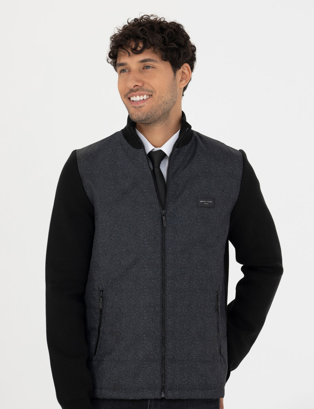 Siyah Slim Fit Fermuarl_ Triko H_rka