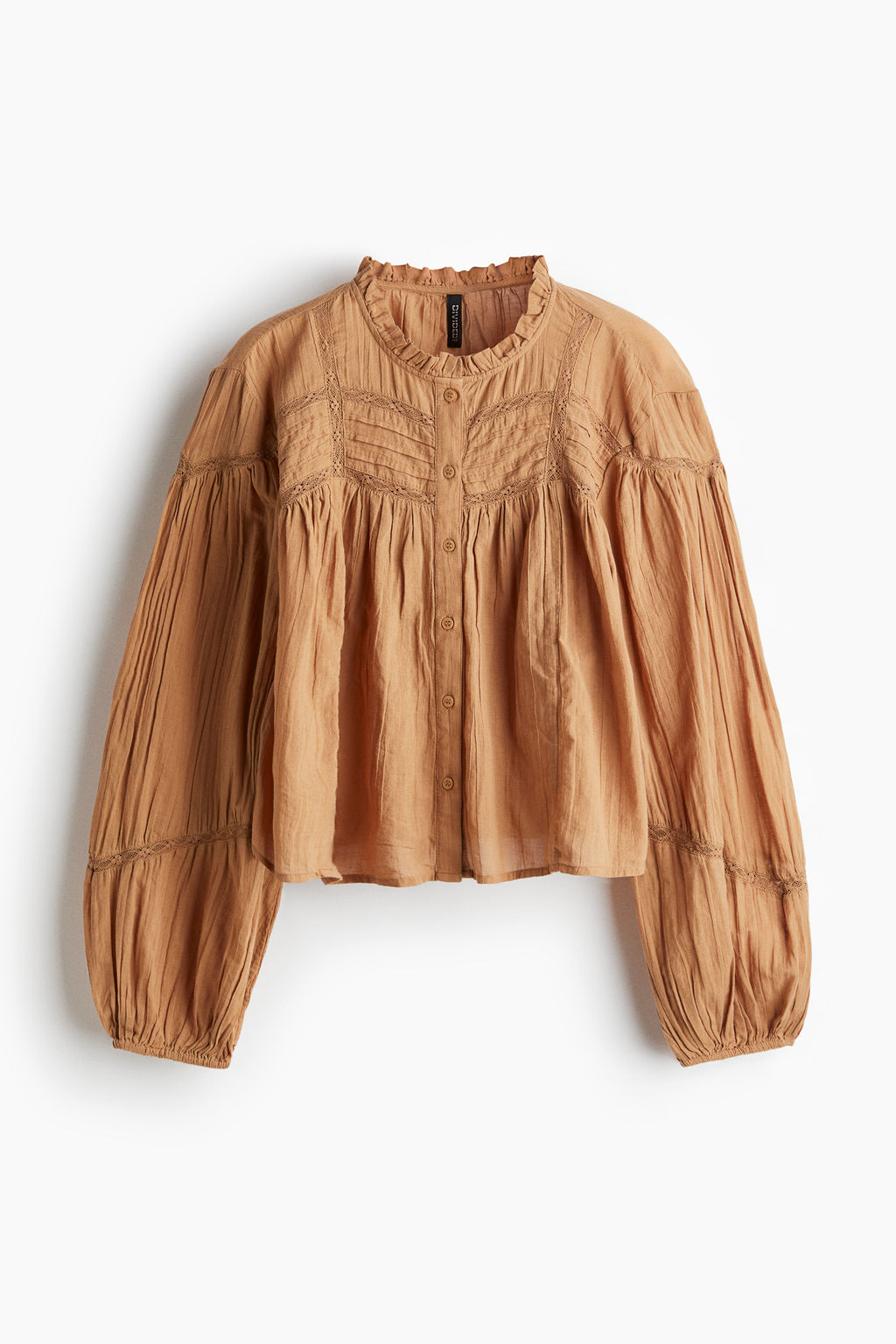 Blusa de algod?n con cuello de volante - H&m фото 2