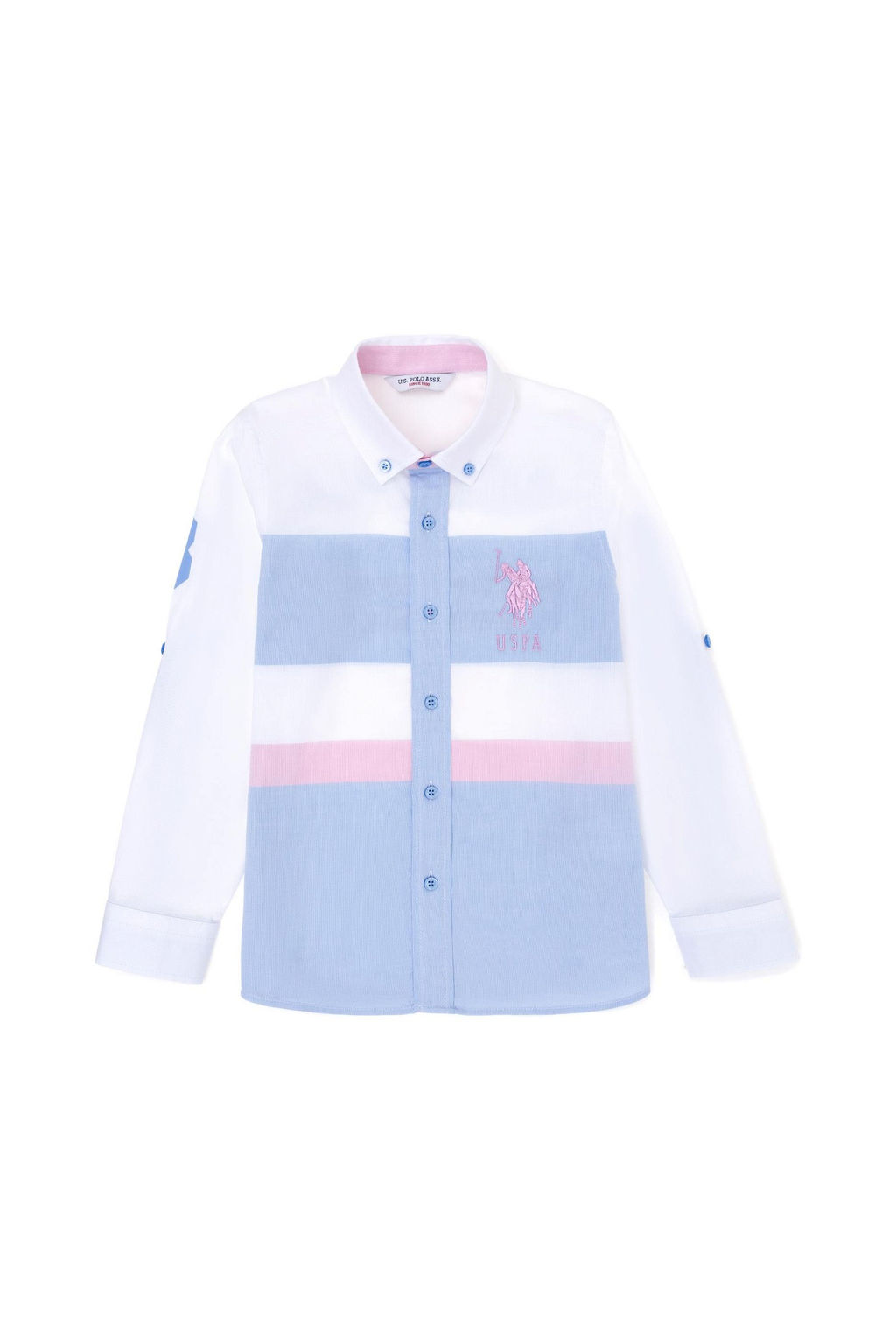 U. S. Polo Assn Синяя рубашка с длинным рукавом для мальчика - U.s. polo assn фото 5