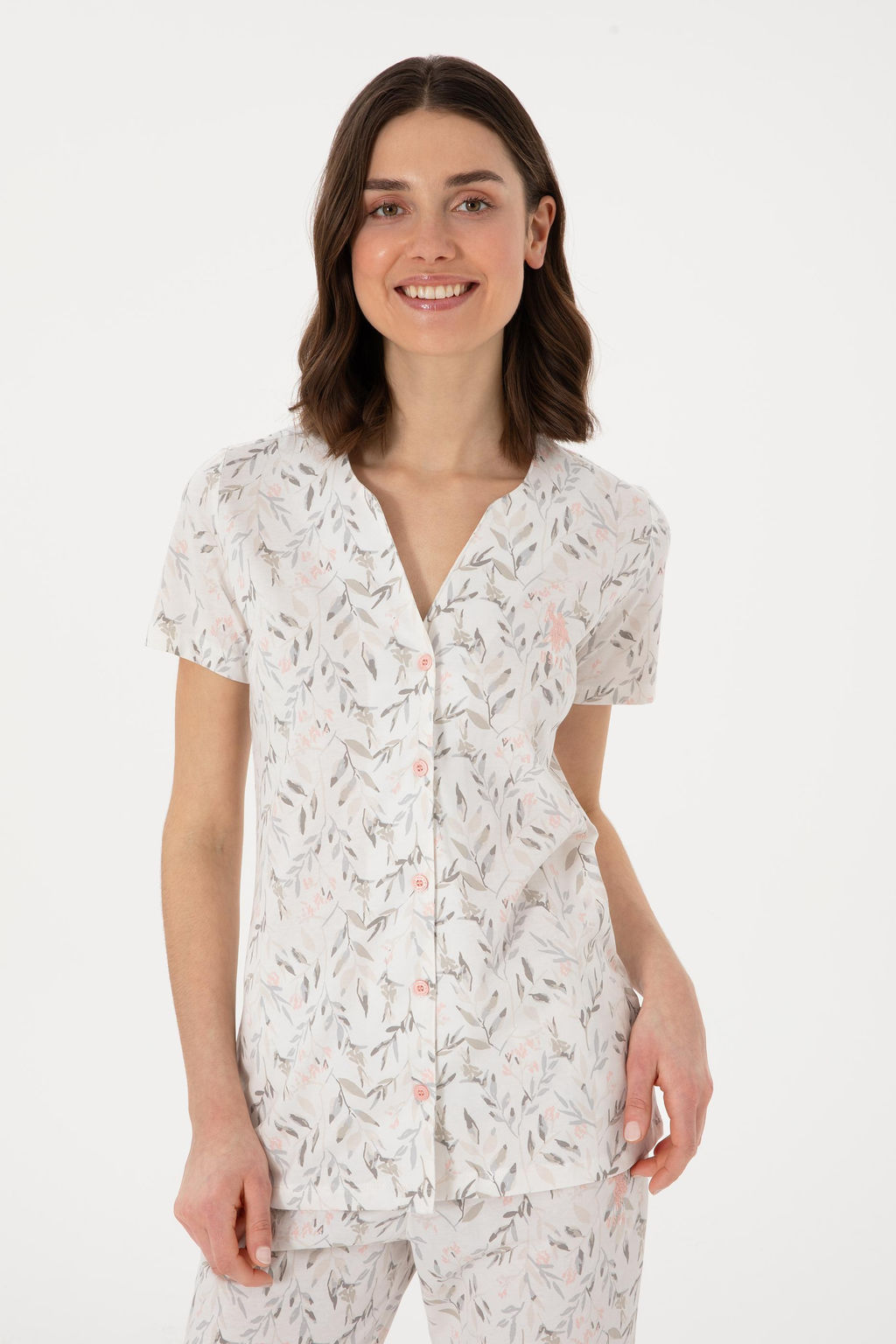 Kad_n Ekru Pijama Tak_m_ Sepette S_rpriz _ndirim - U.s. polo assn фото 3