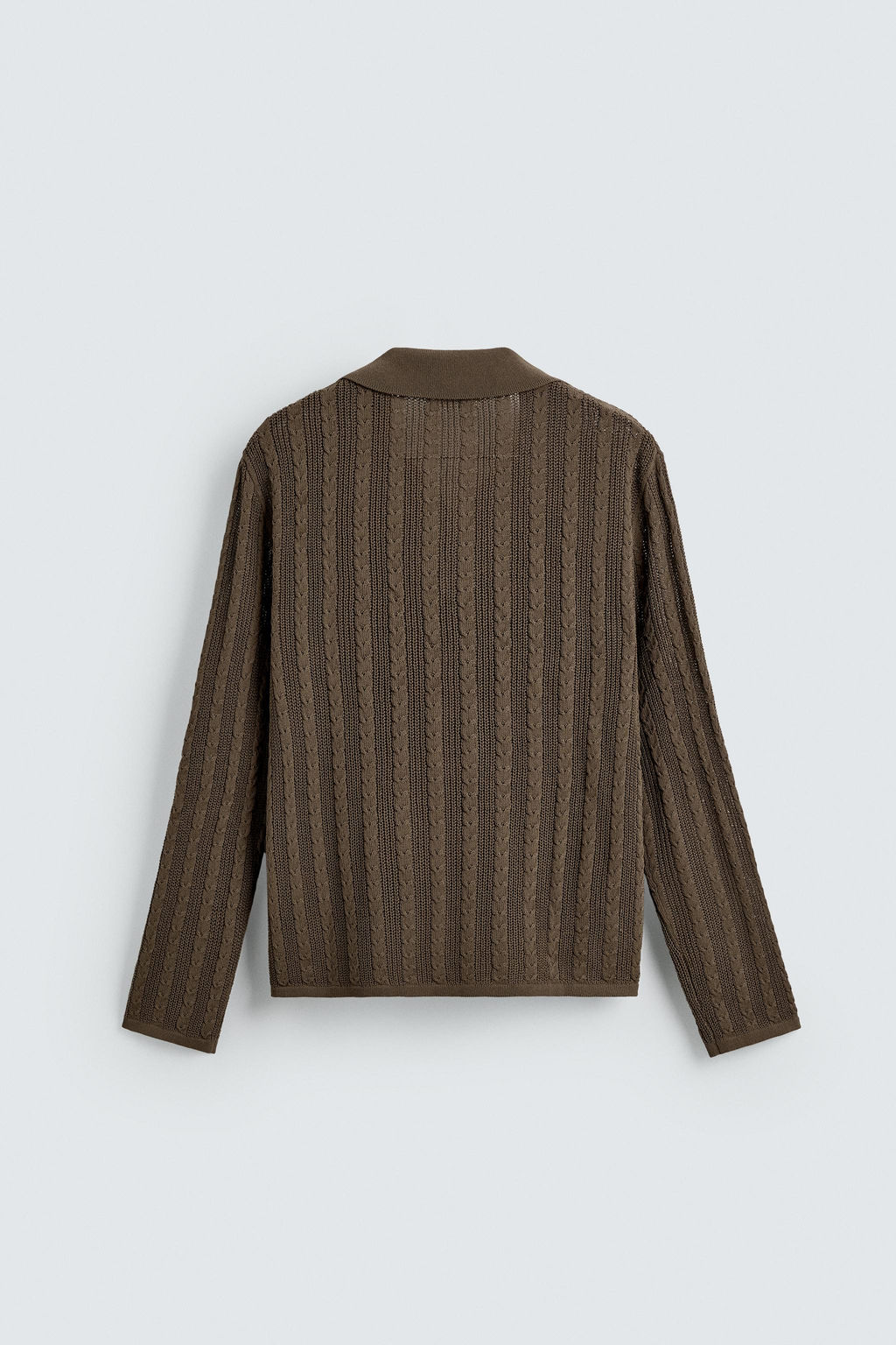 CABLE KNIT POLO SHIRT - Zara фото 8