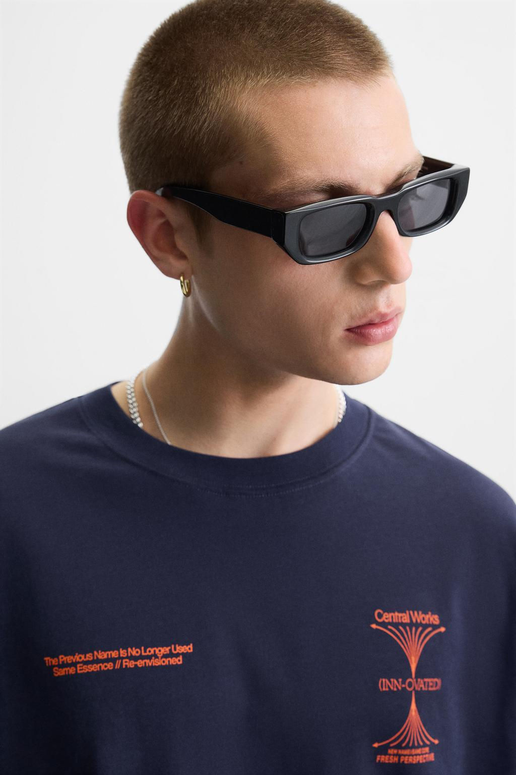 T-SHIRT WITH CONTRAST PRINTS - Zara фото 5