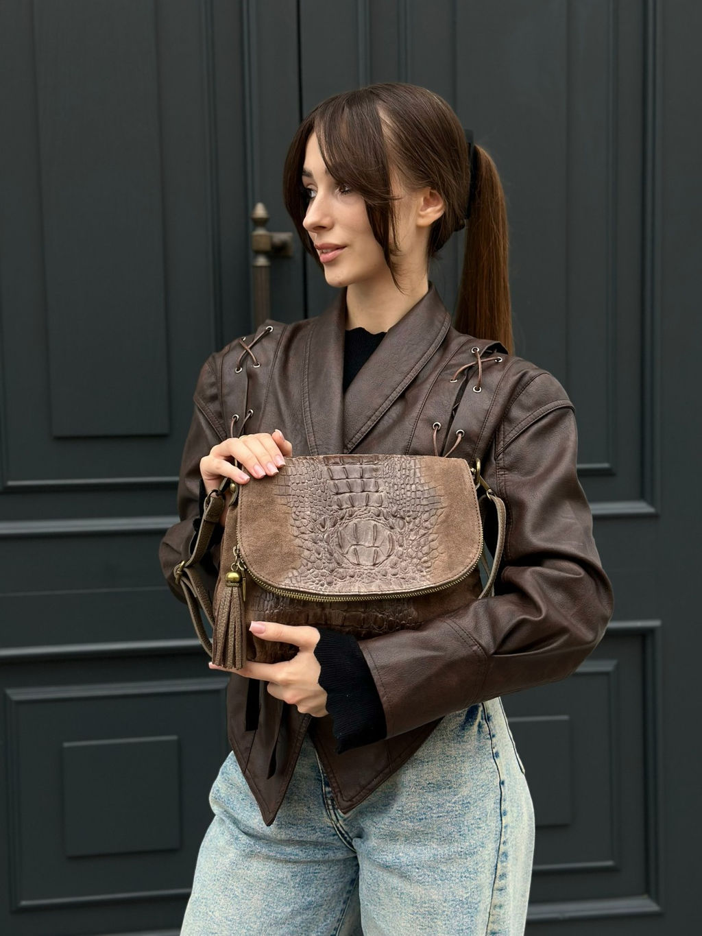 Сумка женская из телячьей кожи