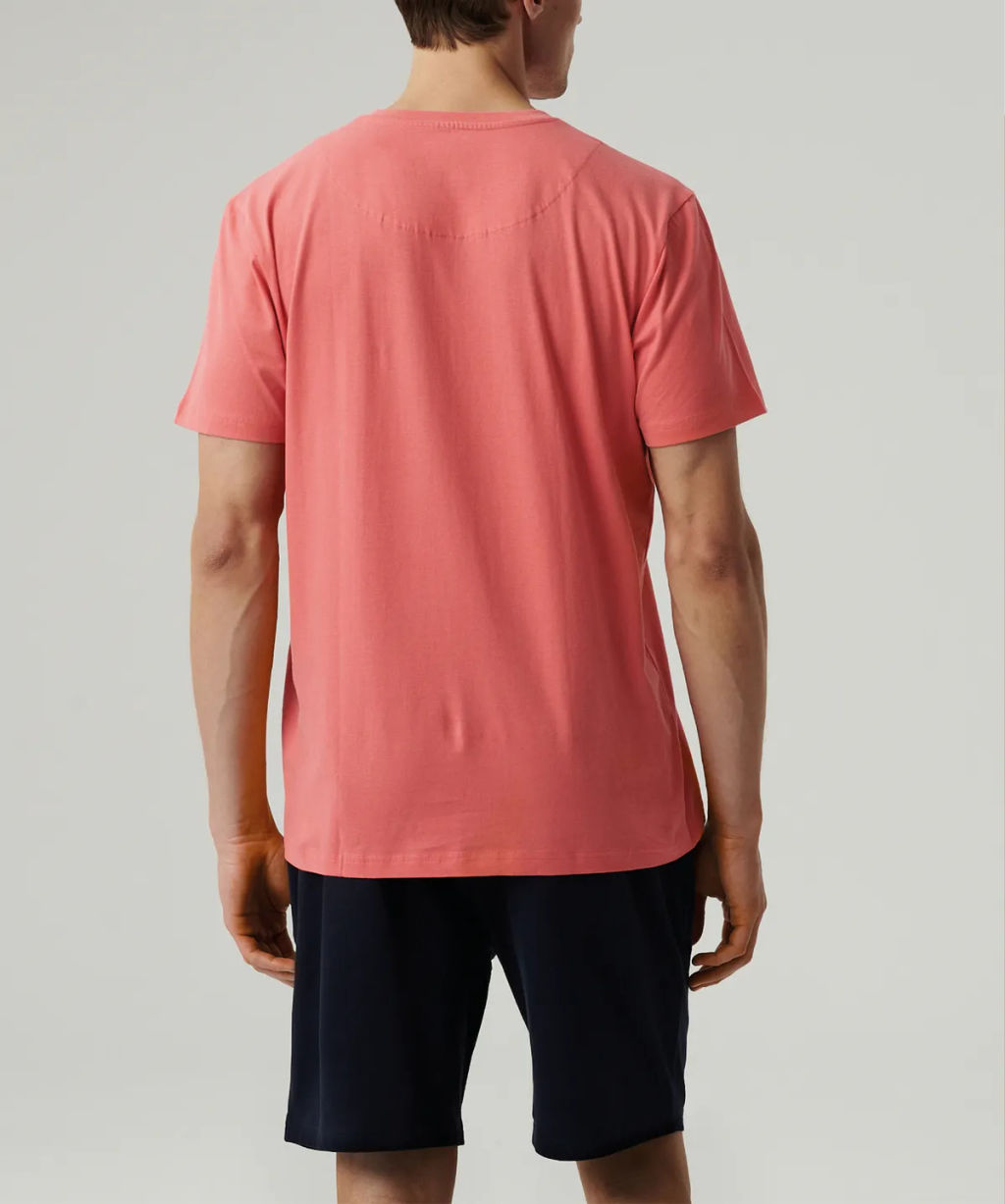 ATLANTIC NMP-379E Пижама мужская Solid коралловый + темно-синий  фото 3