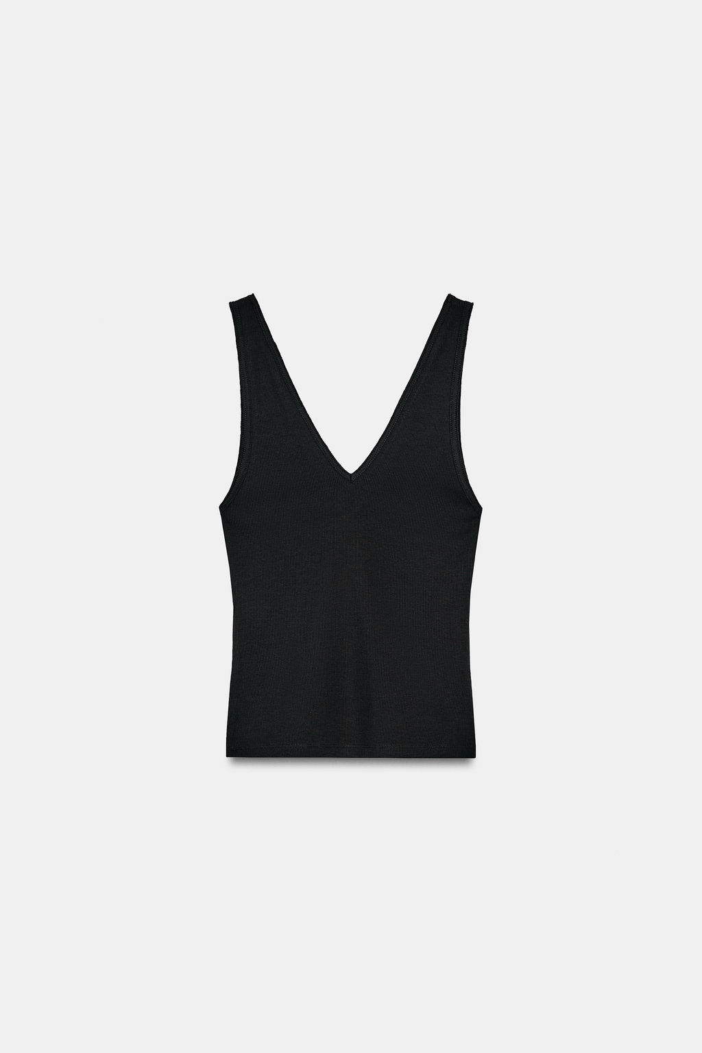 TOP ESCOTE PICO RIB / Negro - Zara фото 4