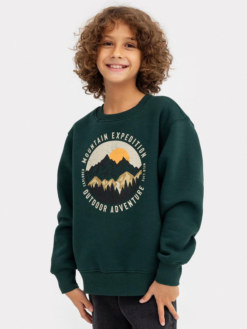 Джемпер для мальчиков зеленый с печатью - Mark formelle фото 2