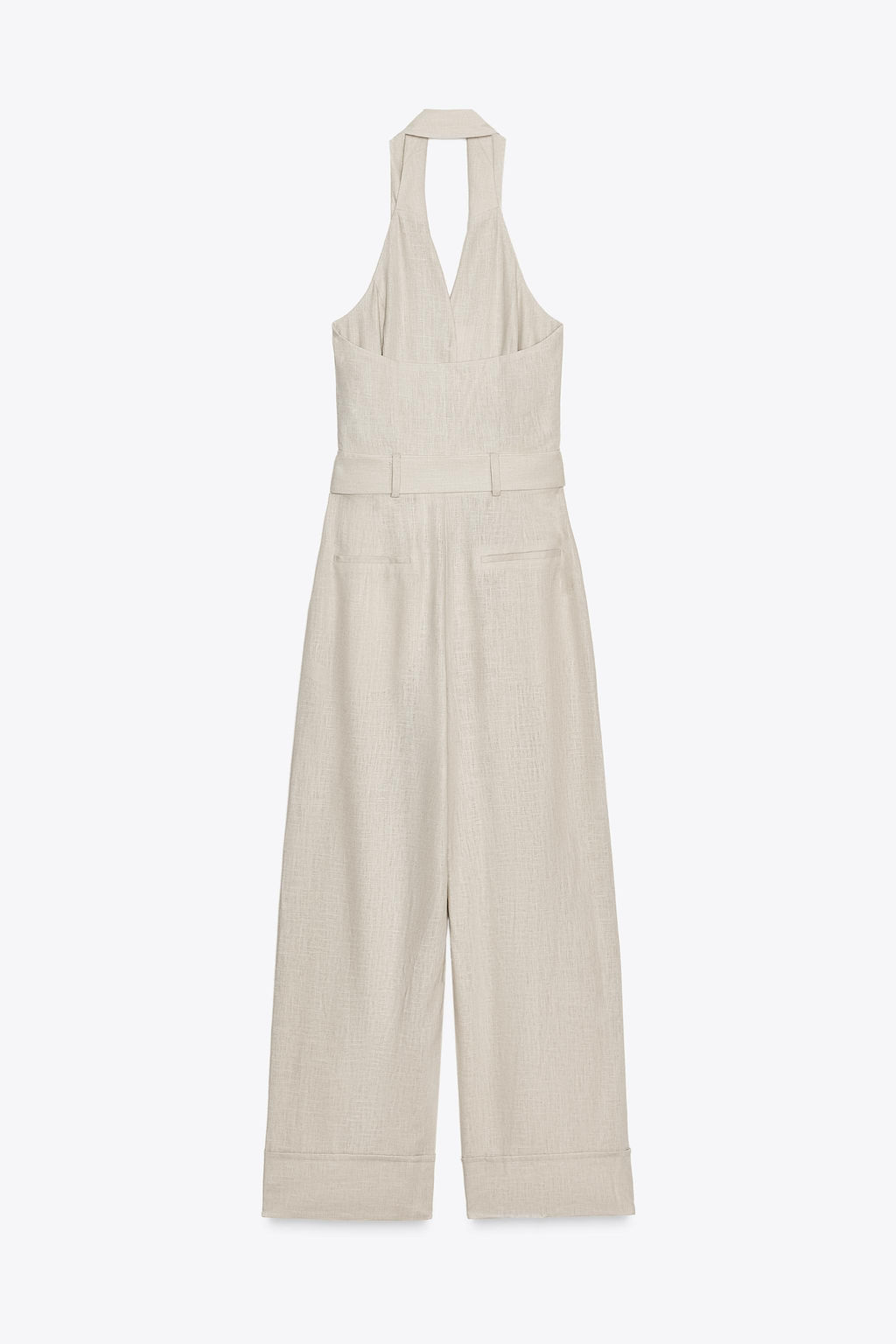 HALTER NECK JUMPSUIT WITH LINEN BLEND - Zara фото 8