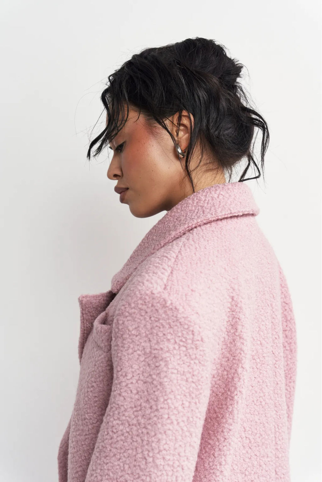 Пальто-макси из вареной шерсти Конфетно-розовый - Erist store фото 9