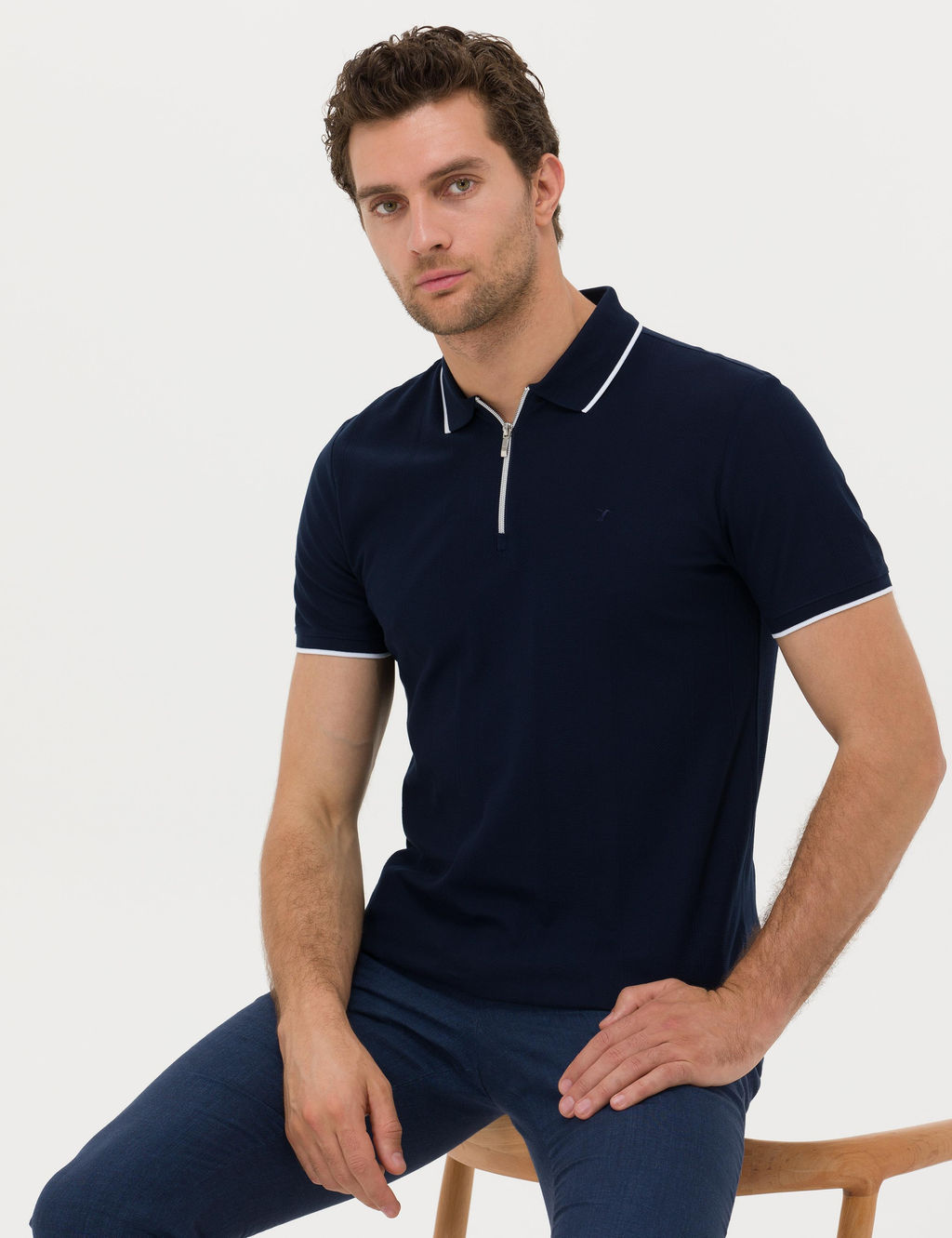 Lacivert Slim Fit T-Shirt - Cacharel фото 3