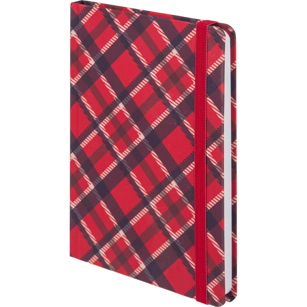 Ежедневник недатированный 7БЦ,А5,128л,резин,софт-тач,Attache Tartan,крас  фото 2