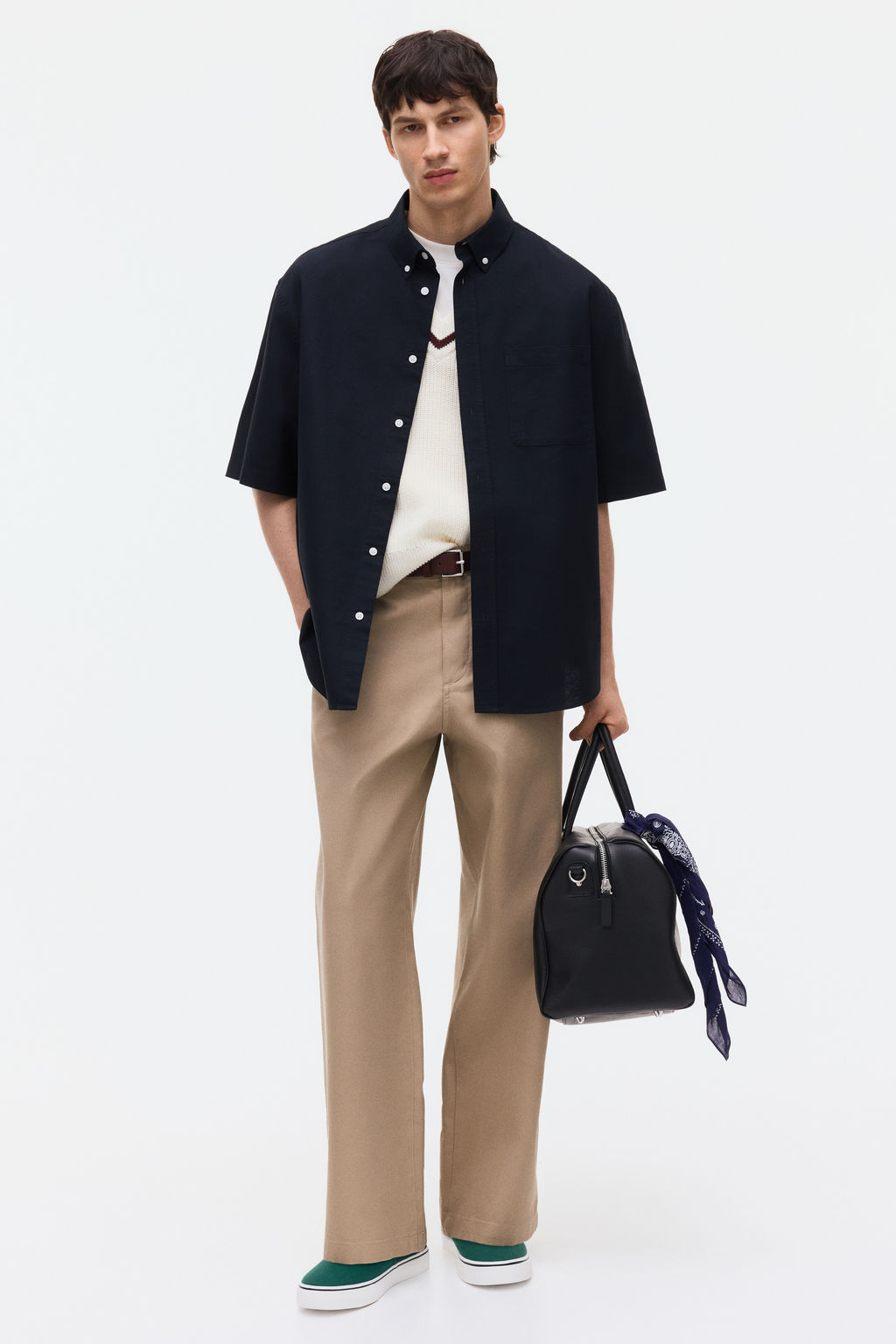 Camisa Oxford de manga corta Relaxed Fit - H&m фото 7