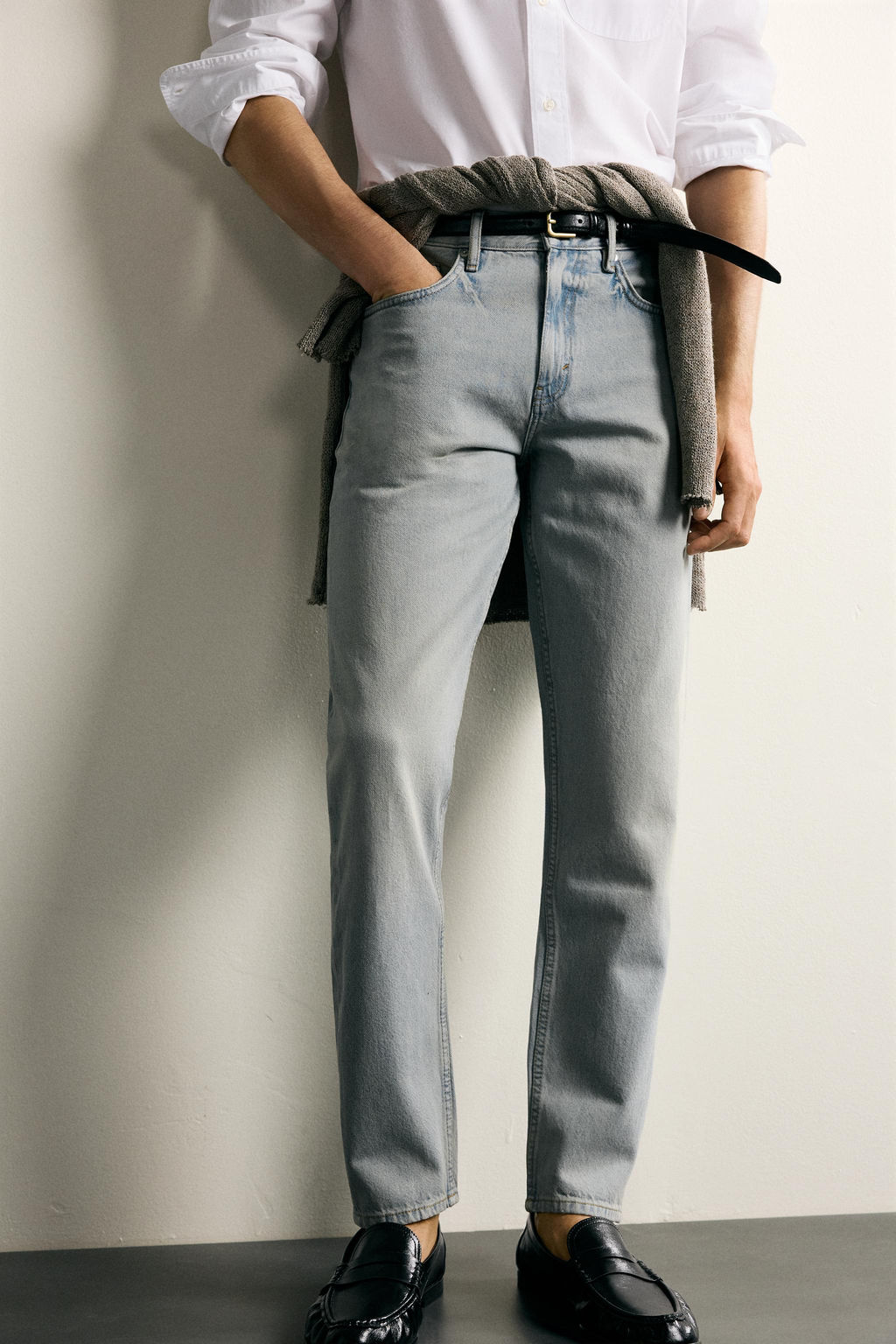 JEANS SLIM TAPERED FIT / Azul / Verde - Zara фото 5