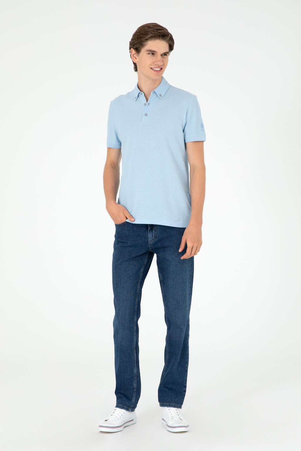 Мужская голубая футболка Неожиданная скидка в корзине - U.s. polo assn фото 4
