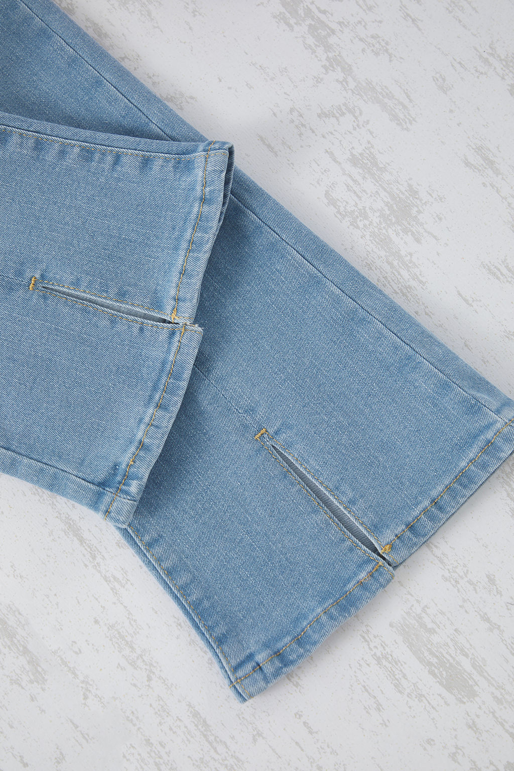 Ac?k Mavi K?z Cocuk Genis Paca/Flare Lastikli Denim Jeans TKDSS25JE00003 - Trendyolmilla фото 5