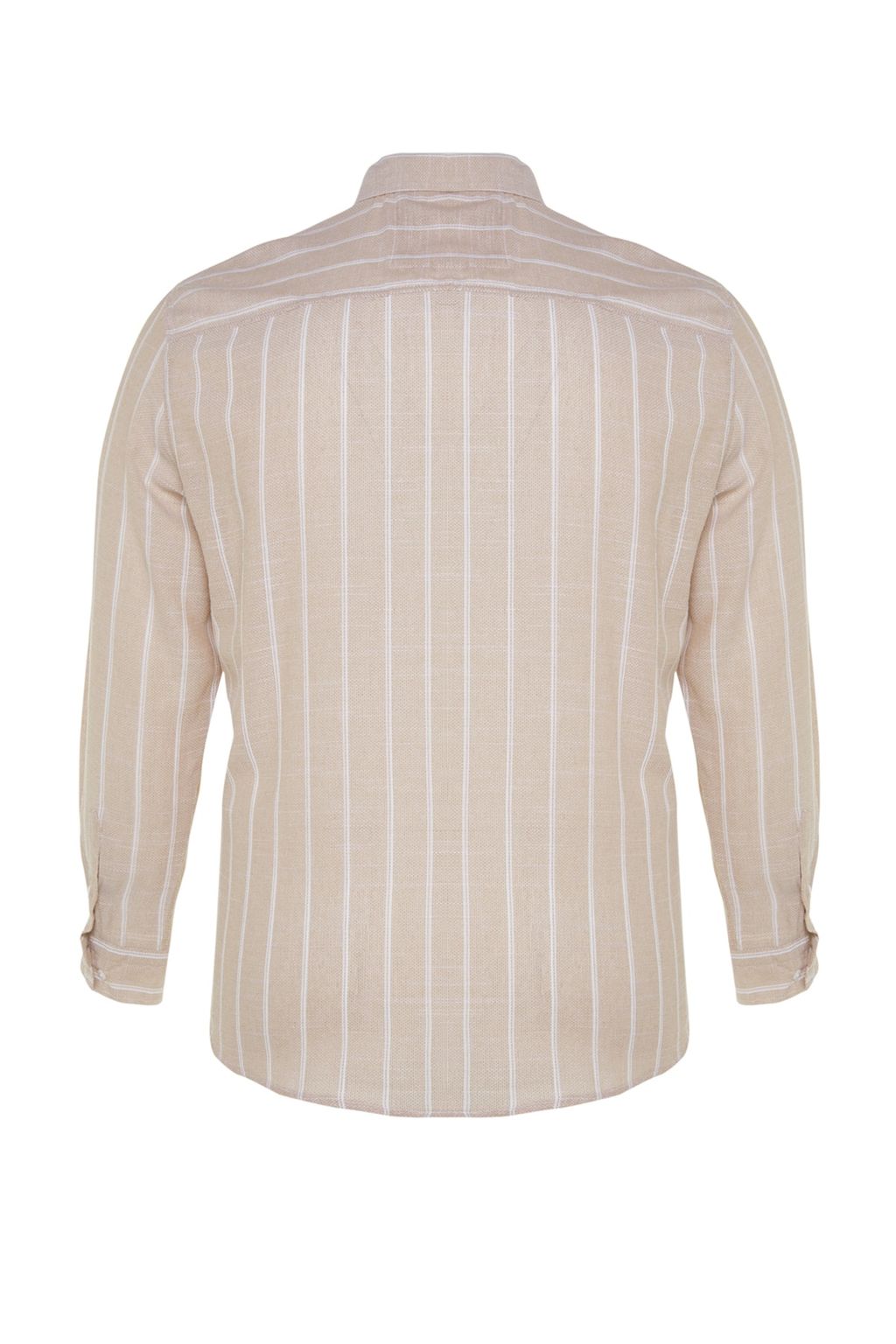 Tas Regular Fit Rahat Dugmeli Yaka Cizgili Buyuk Beden Gomlek TMNSS23GO00095 - Trendyolmilla фото 13