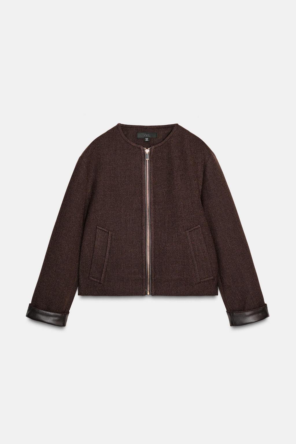 SOFT JACKET WITH LEATHER EFFECT TRIMS - Zara фото 9