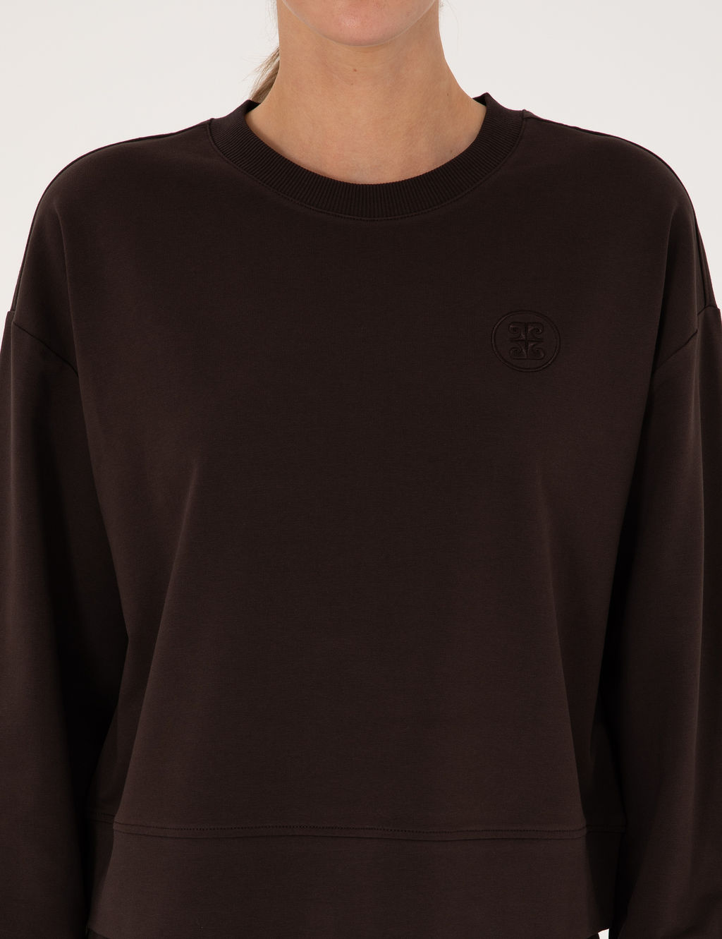Kahverengi Oversize 2 _plik Sweatshirt