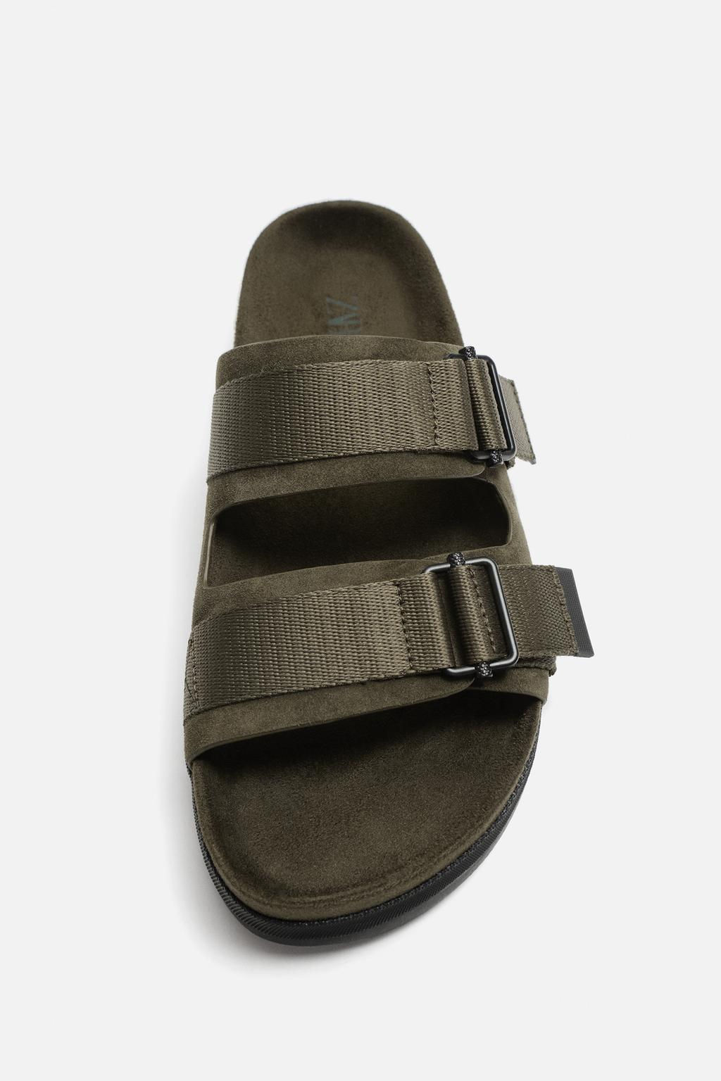 DOUBLE STRAP LEATHER SANDALS - Zara фото 15