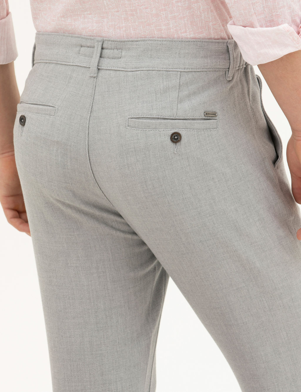 Gri Slim Fit Jogger Kanvas Pantolon